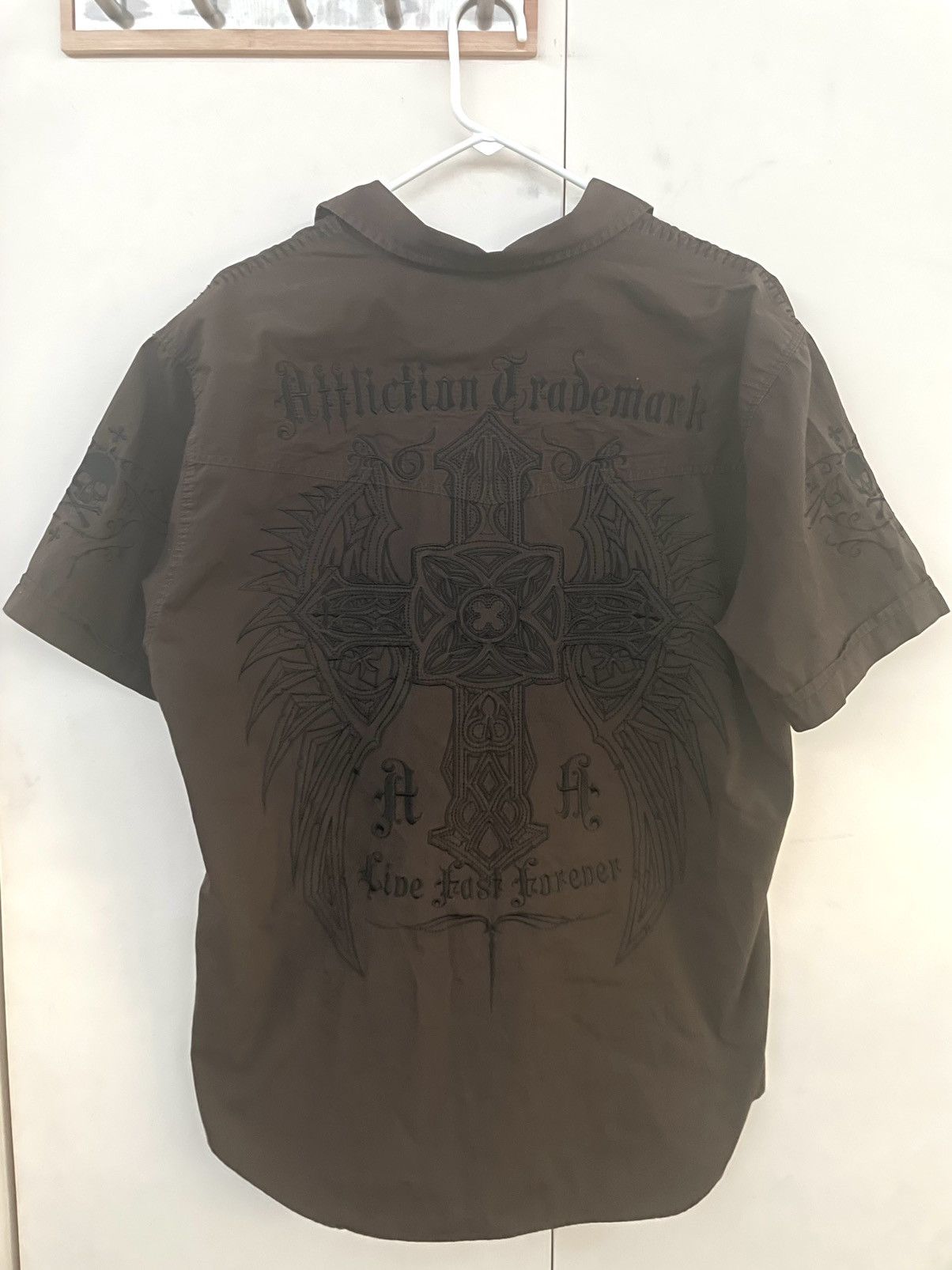 Vintage Y2K Affliction Cross Shirt