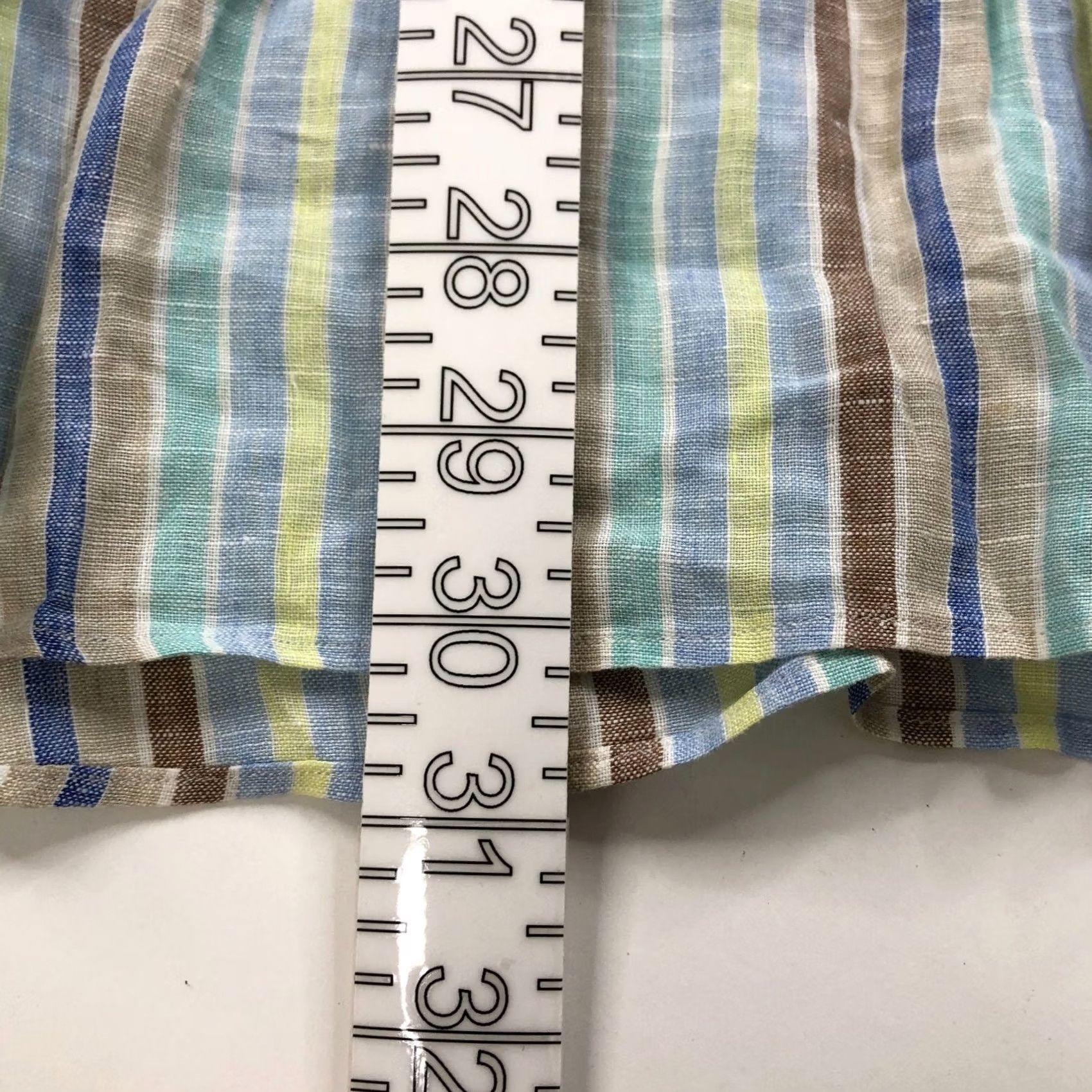 Vintage Giampaolo 16.5/36 Linen Cotton Button Long Sleeve Striped Casual Shirt Green Size US XL / EU 56 / 4 - 4 Thumbnail