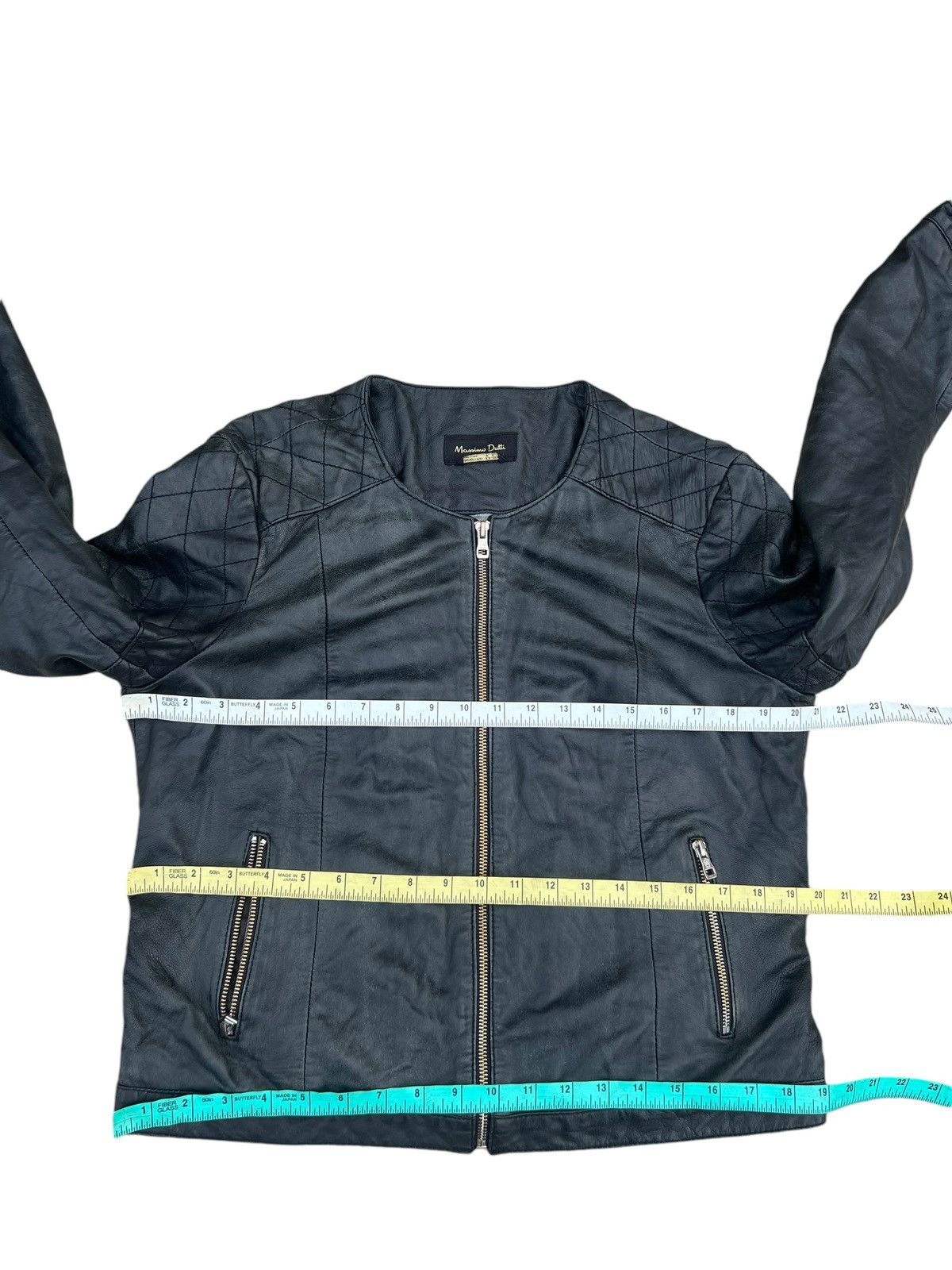 Massimo Dutti Vintage Massimo Dutti Distress Fade Leather Biker Jacket Size XL / US 12-14 / IT 48-50 - 2 Thumbnail