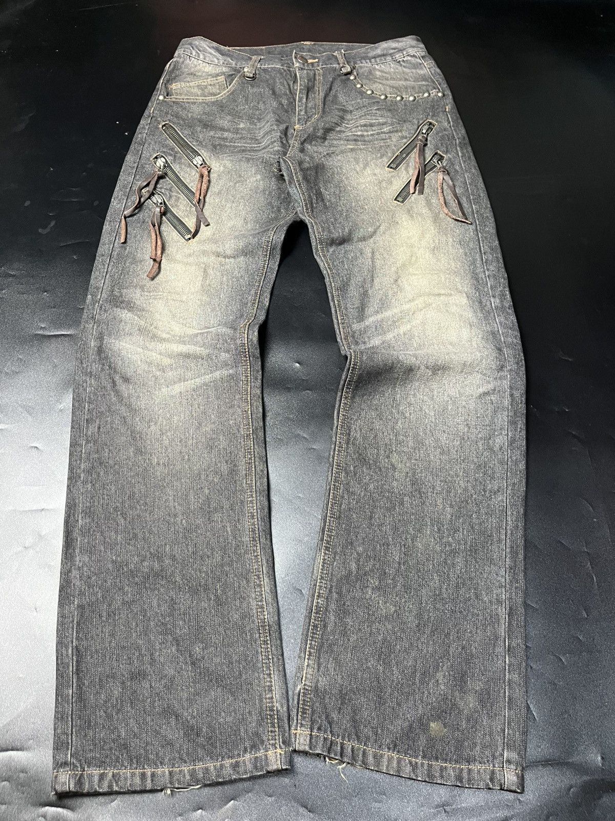 If Six Was Nine × Japanese Brand × Le Grande Bleu (L.G.B.) Japanese Gimmick Zipper Bondage Jeans by premium vintage Size US 31 - 9 Thumbnail
