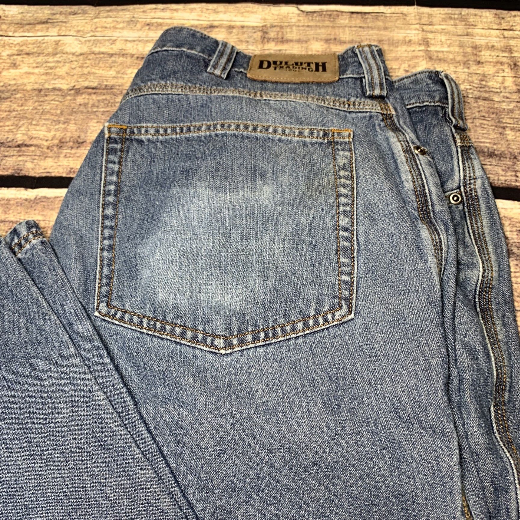 CO Duluth Trading Co Mens Blue Denim Cotton 5 Pocket Jeans Regular Fit 38X30 36X29 Inseam 29 Color Blue Size 38 Jeans Mens Trend 90s? Size US 38 / EU 54 - 5 Thumbnail
