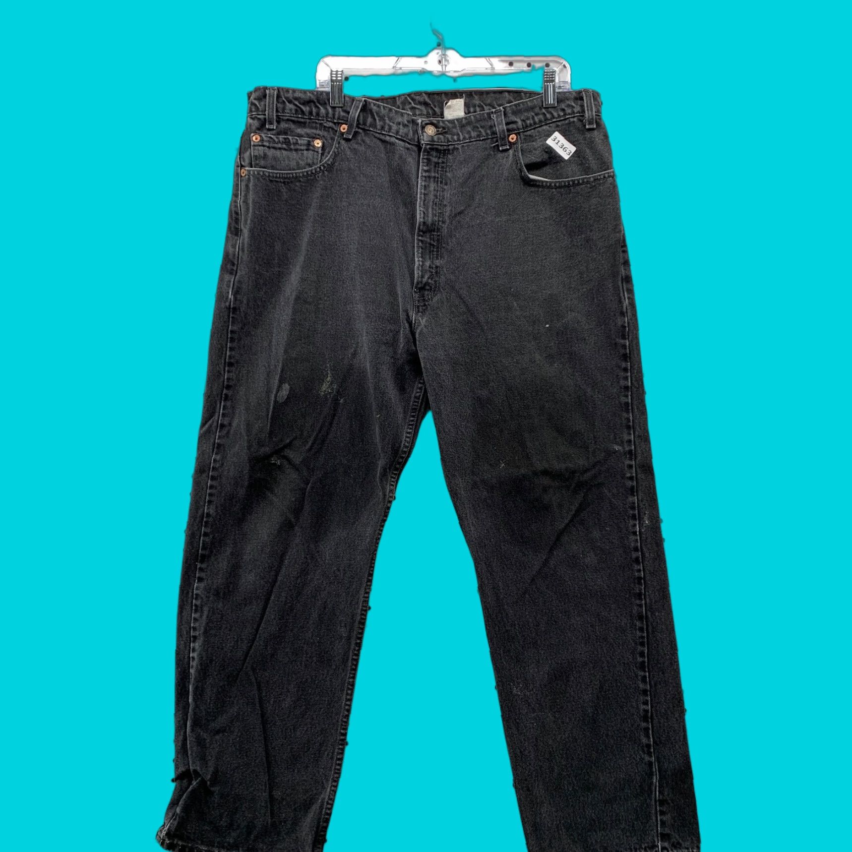 Levi's VINTAGE Levi's 505 Jeans Mens Regular 40x29.5 Black Denim 90s Straight Style Mens Size US 40 / EU 56 - 1 Thumbnail