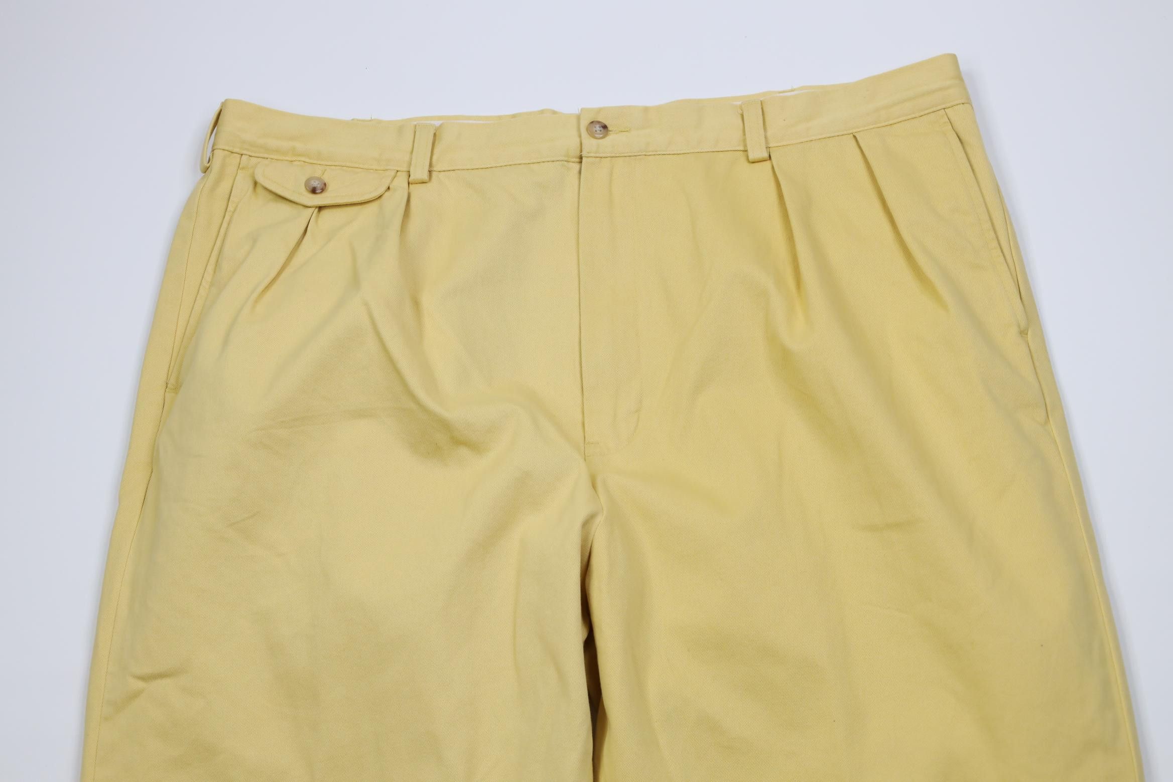 Polo Ralph Lauren Vintage Y2K Ralph Lauren Cotton Wide Leg Chino Pants Yellow Size US 42 / EU 58 - 2 Thumbnail