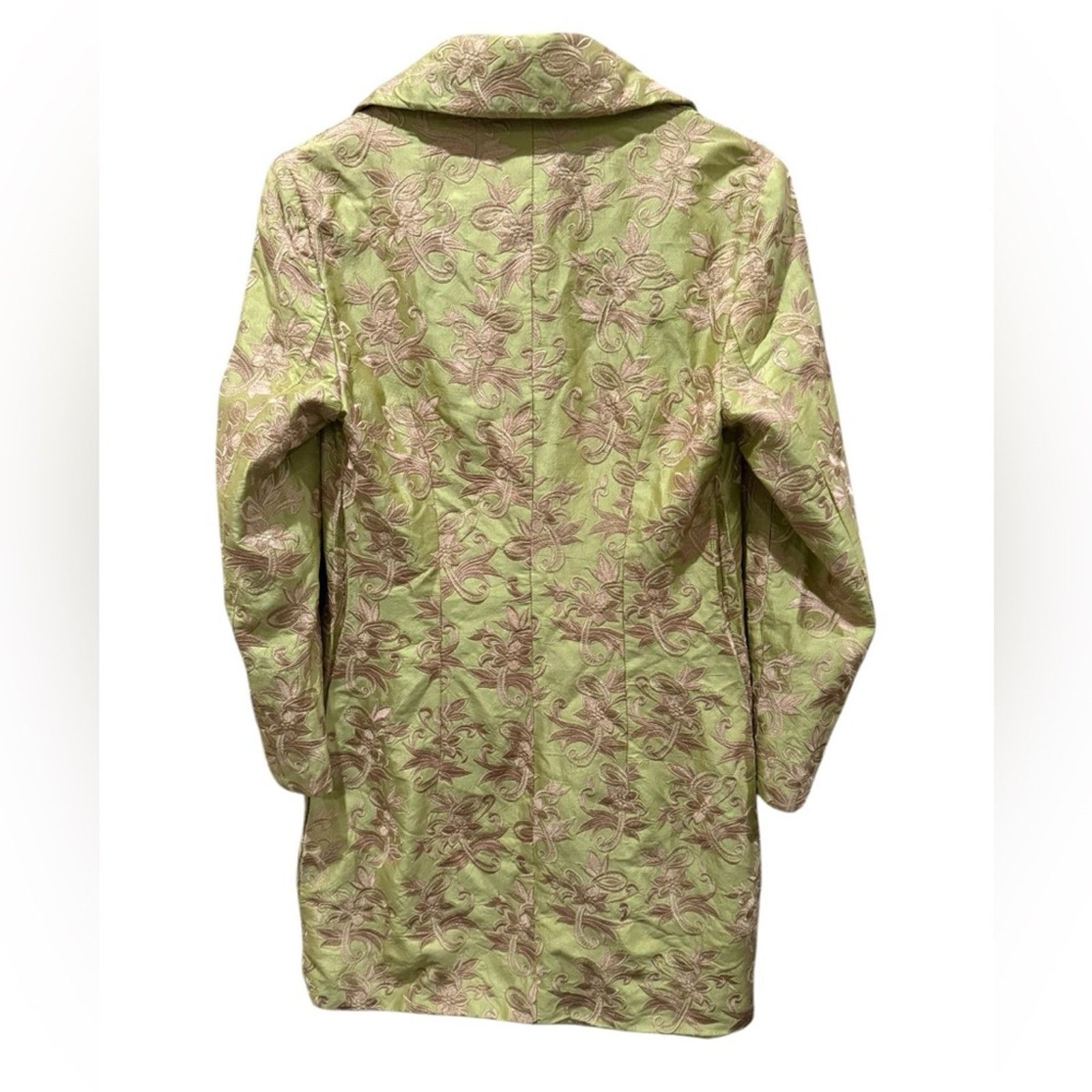 Bloomingdale's Bloomingdale’s Silk Floral Embroidered Jacket Green Taupe 4 Size S / US 4 / IT 40 - 2 Thumbnail