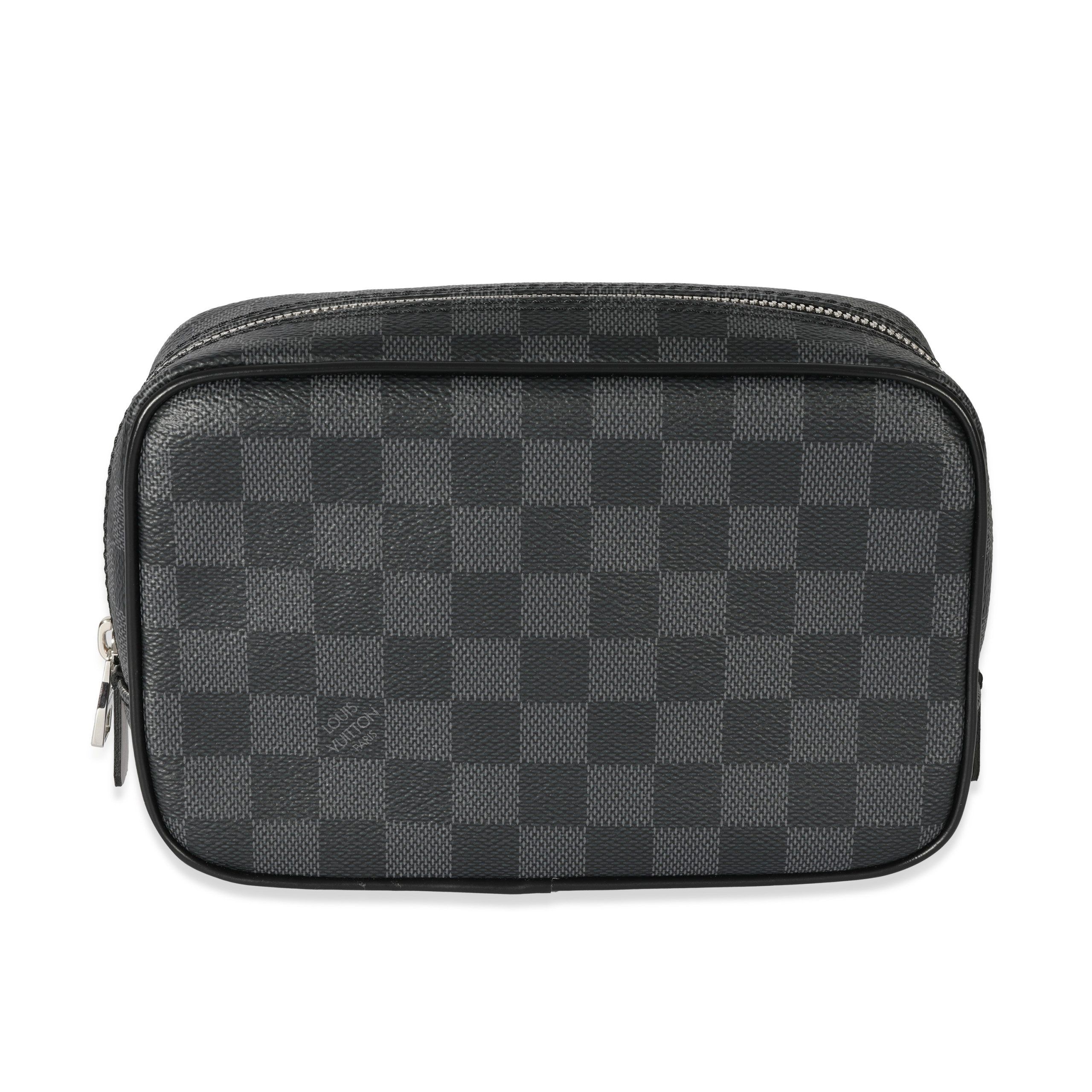 image of Louis Vuitton Canvas Damier Graphite Toiletry Pouch Pm in Black, Women's