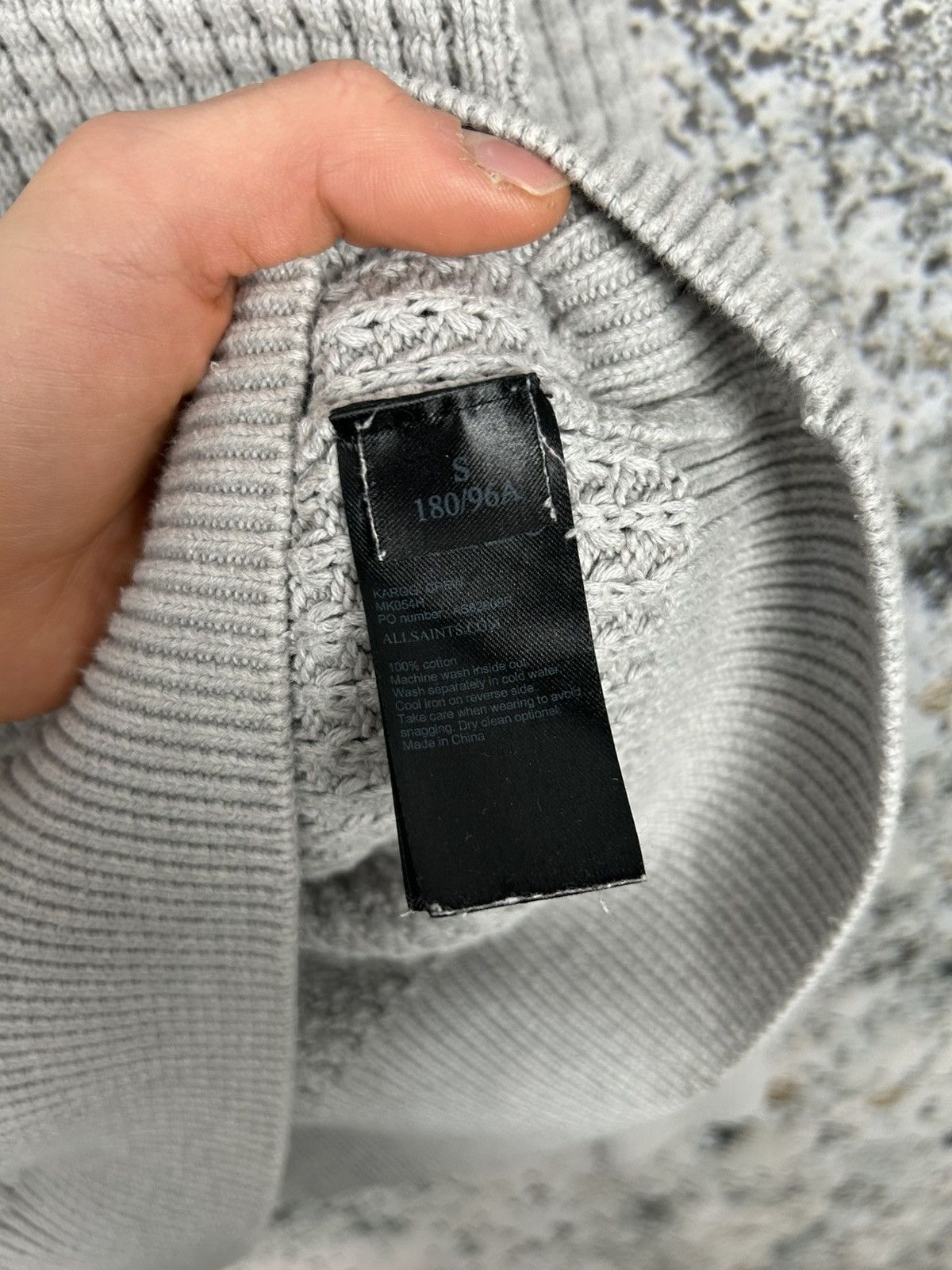 Allsaints Allsaints Grey Knit Sweater Streetwear Grunge Rock Punk Size US S / EU 44-46 / 1 - 5 Thumbnail