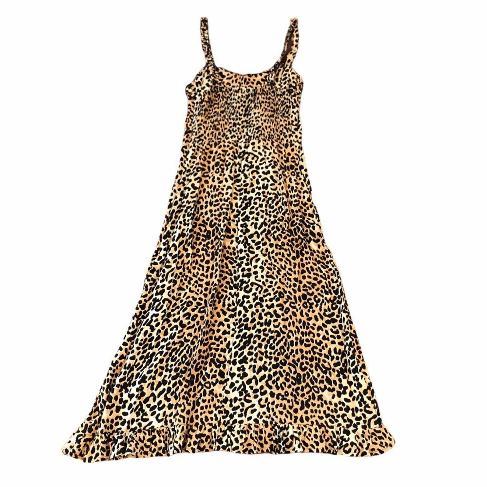 NEW Faithfull the Brand Noemie Midi Dress Le Cinq Leopard