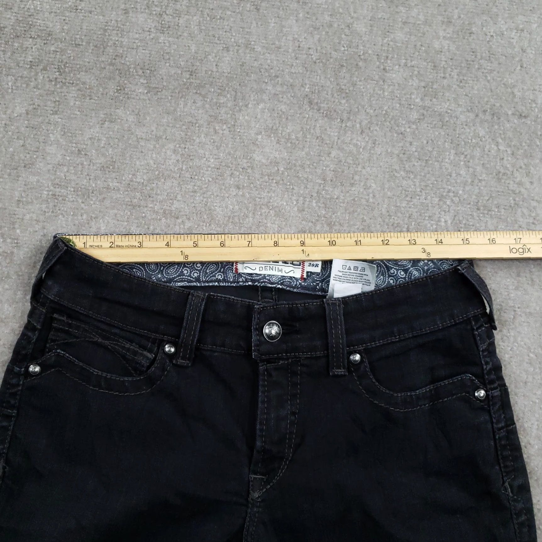 Ariat Ariat Jeans Womens 29R Black REAL Denim Bootcut Western Embellished Stretch Size 29" - 6 Thumbnail