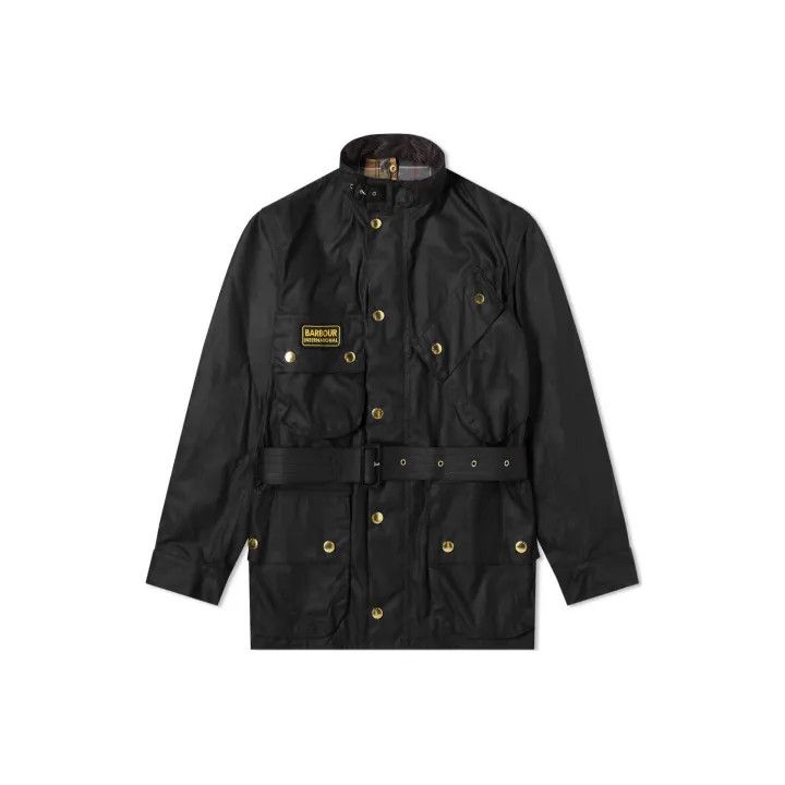 Barbour International Black Waxed Jacket for Men 0079