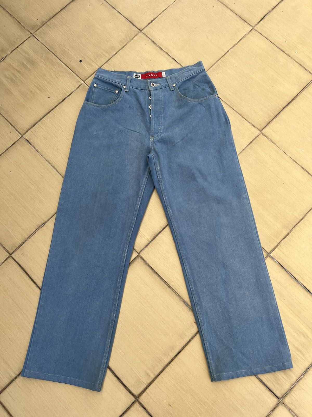 Levi's VTG 90s Levi’s Silvertab Muddy Turquoise Denim Loose Jeans Size US 31 - 1 Thumbnail