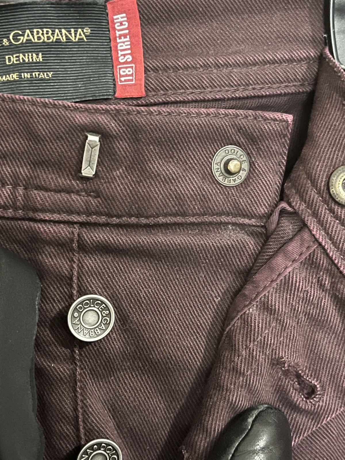 Dolce & Gabbana Dolce & Gabbana Denim Red Button Fly Skinny Jeans - 31W Size US 31 - 7 Thumbnail