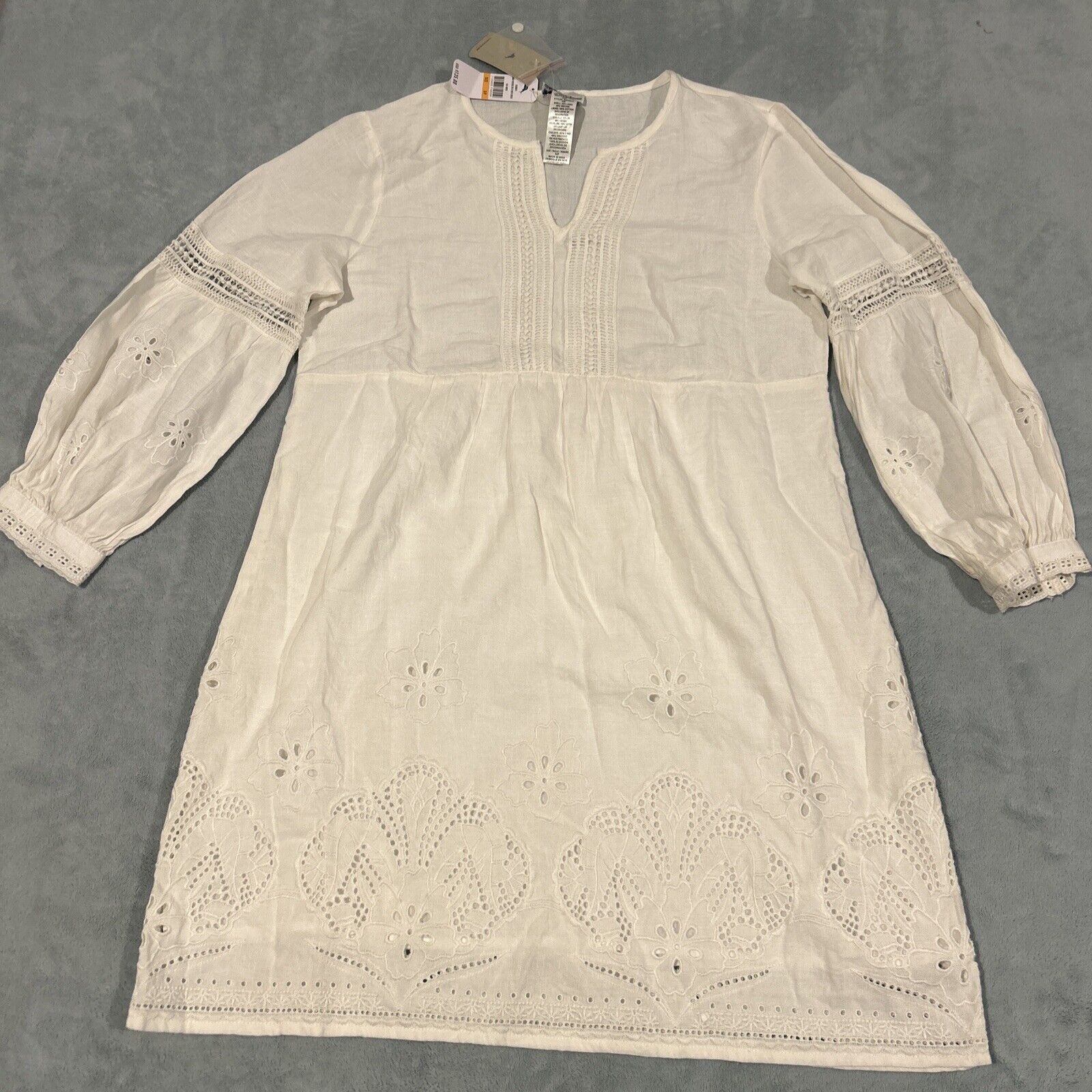 chinese dress ladies Tommy Bahama Women's Two Palms Coastal Tiles Linen Dress