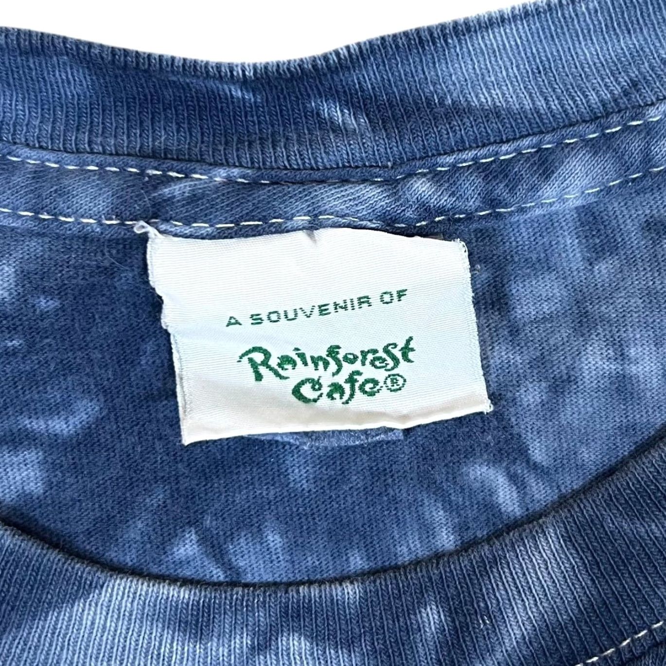 Vintage Rainforest Cafe T-Shirt Galveston Island Animal Souvenir Tie Dye Graphic Tiger Print Blue Small Medium Mens Men's Shirt Size US M / EU 48-50 / 2 - 5 Thumbnail