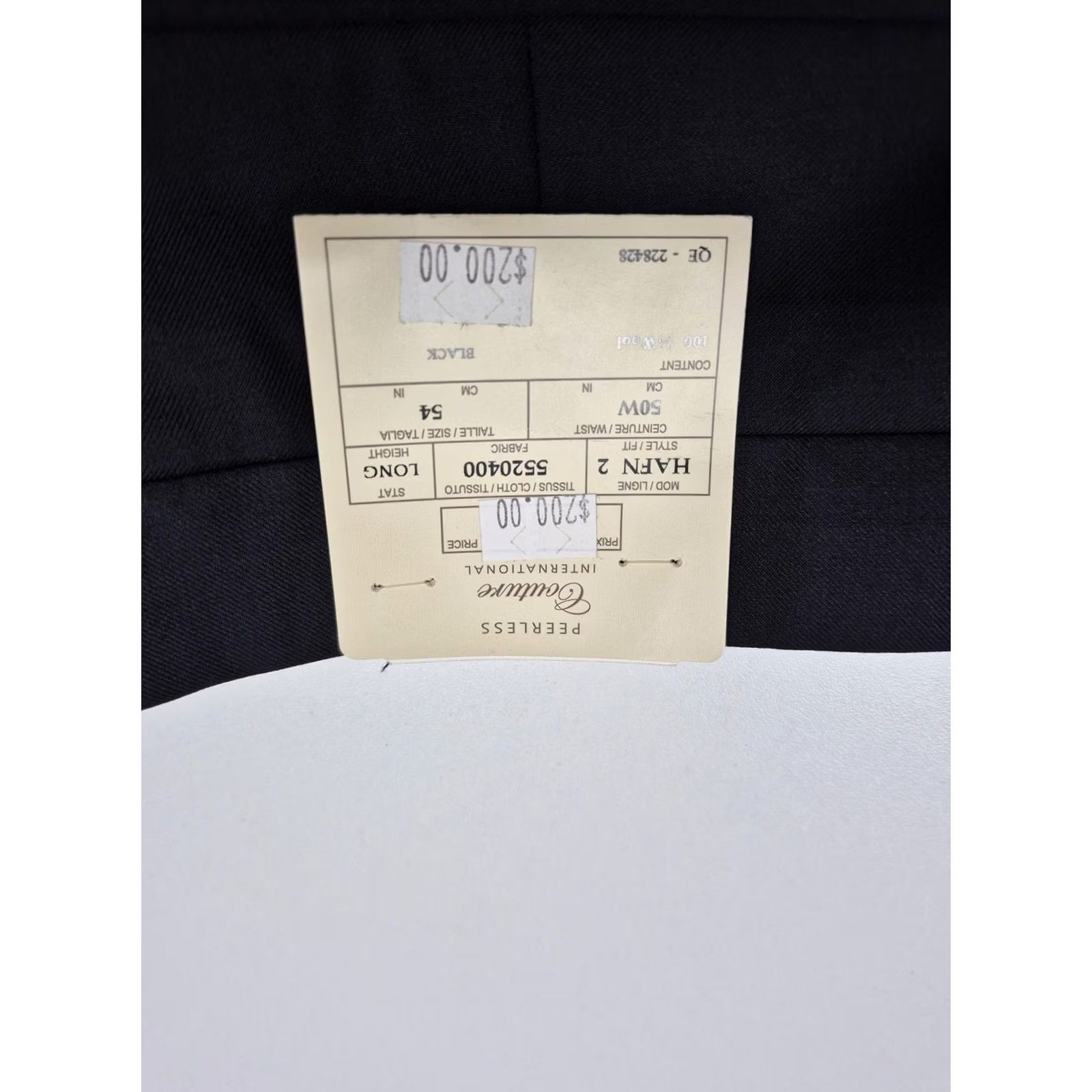 Vintage Peerless Dress Pants Mens 50x37 Black Wool Pleated Straight Unhemmed NWT Big & Tall 50W Formal Dress Pants Mens Black Wool Size US 34 / EU 50 - 3 Thumbnail