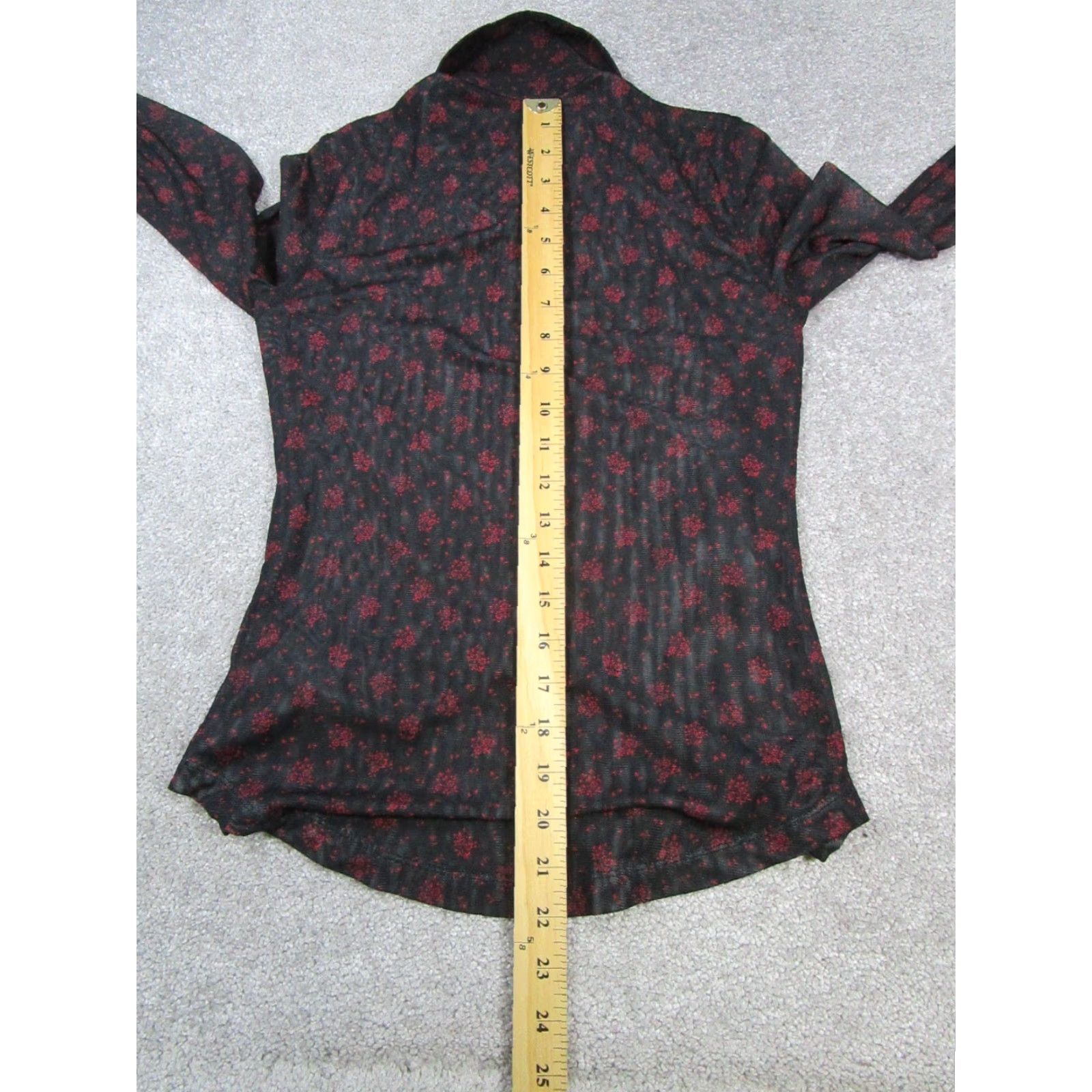 Madewell Madewell Shirt Womens XS Black Red Floral Button Up Blouse Size XS / US 0-2 / IT 36-38 - 7 Thumbnail