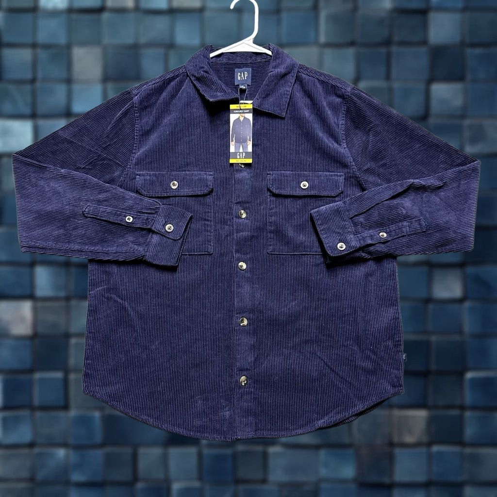 Gap GAP Shirt Button Up Corduroy Long Sleeve Mens Medium Eclipse Blue Size US M / EU 48-50 / 2 - 1 Thumbnail