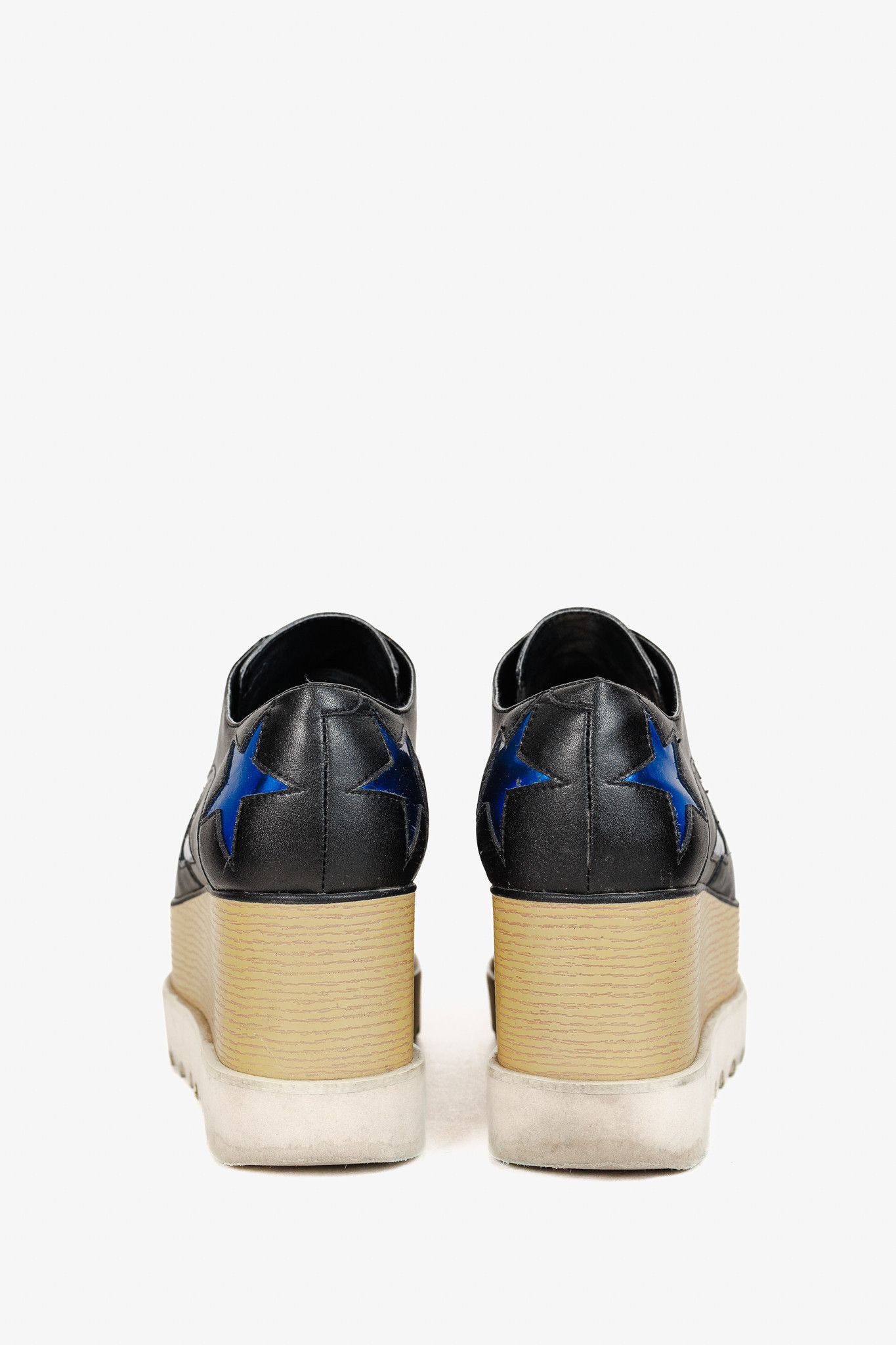 Stella McCartney Elyse Star Vegan-Leather Lace-Up Platforms