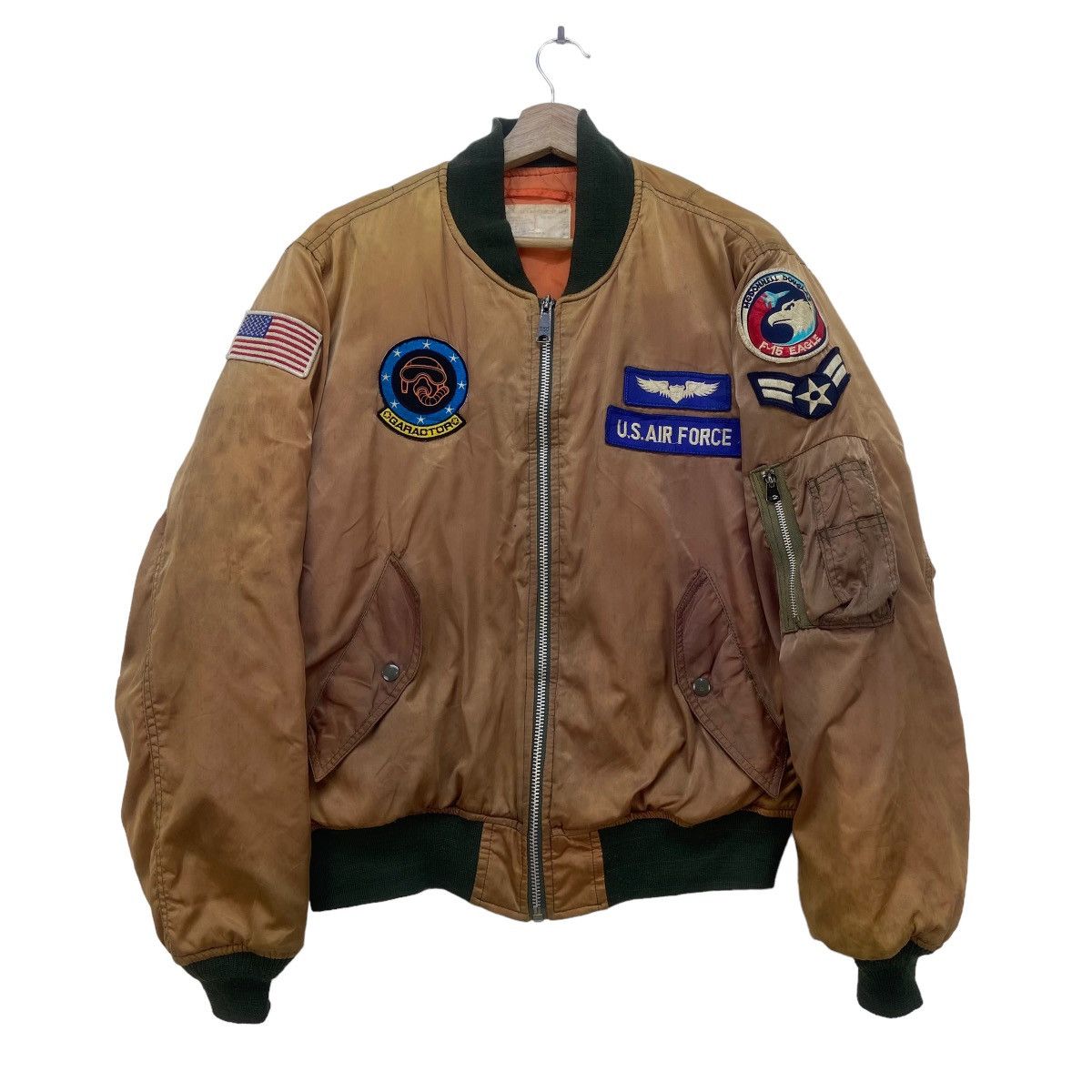 image of Ma 1 x Military VTG Houston Mcdonnell Douglas F-15 Fighter Ma-1 Bomber in Faded, Men's (Size Medium
