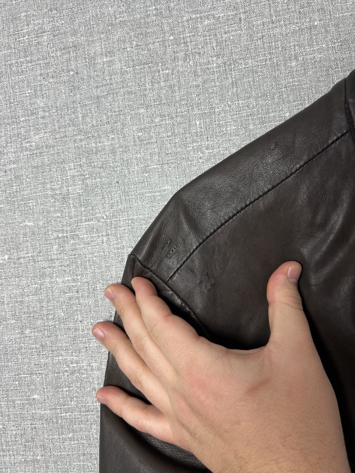 Allsaints Vintage AllSaints Leather Brown Bomber Jacket Men’s Size M Size US M / EU 48-50 / 2 - 12 Thumbnail
