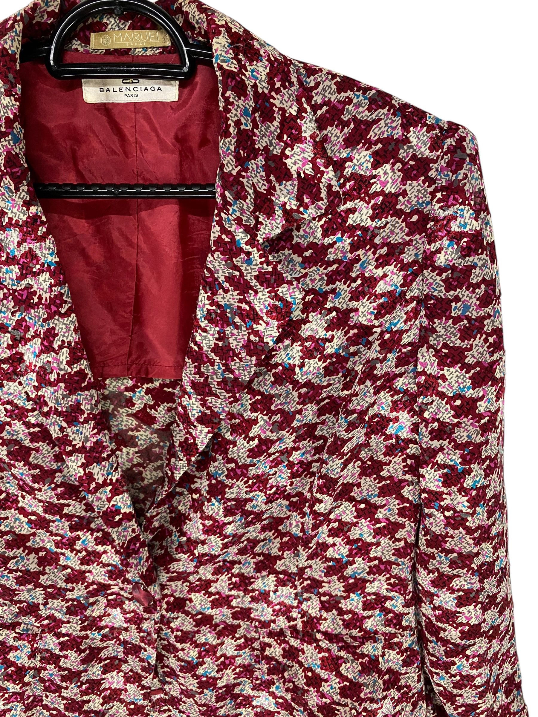 Balenciaga × Designer 2000s Balenciaga houndstooth single button jacket Size S / US 4 / IT 40 - 4 Thumbnail