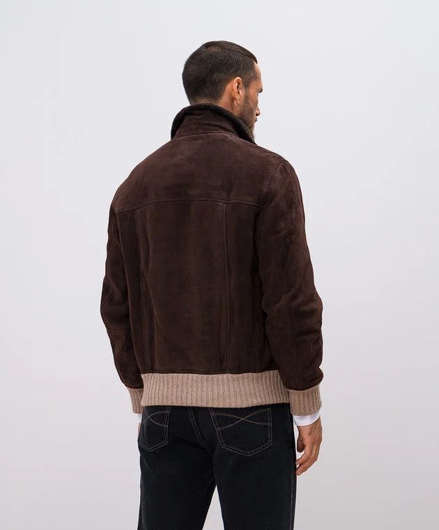 Brunello Cucinelli o1w1db10226 Lamb Fur Shearling Jacket in Dark Brown Size US M / EU 48-50 / 2 - 4 Thumbnail