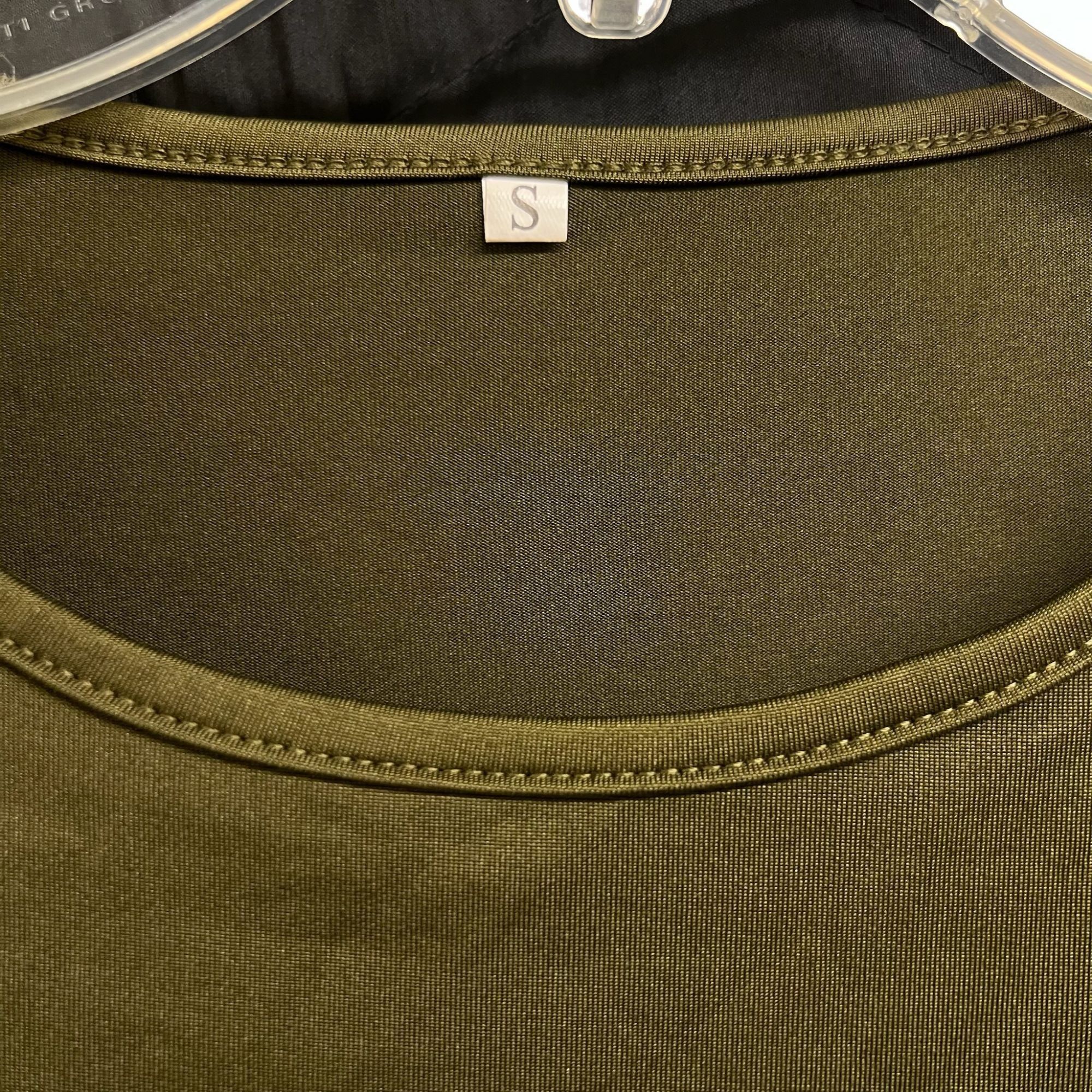 Other Army Green Long-Sleeve Slim-Fit Cropped Top With Ruched Side Size S / US 4 / IT 40 - 3 Thumbnail