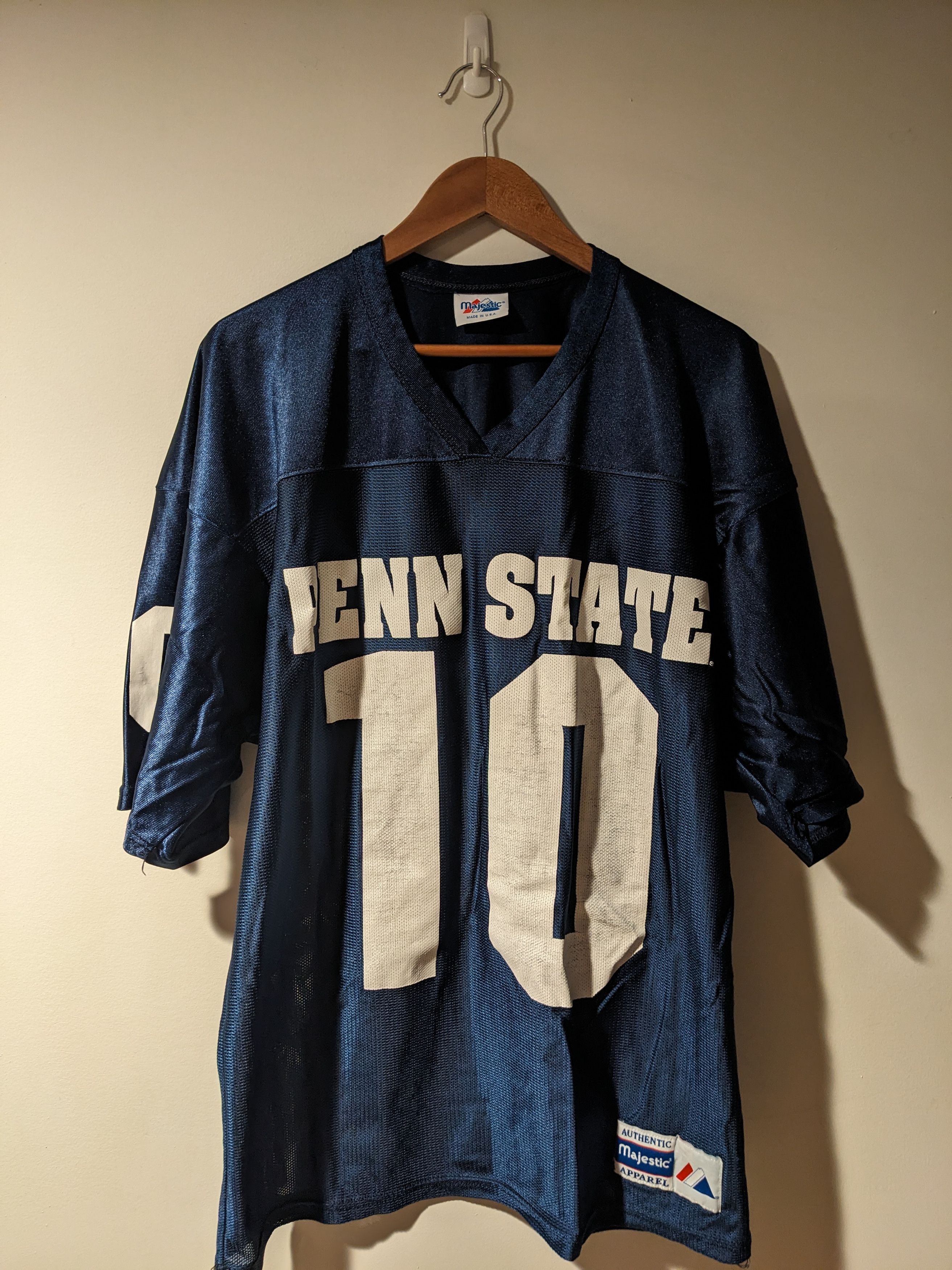 Majestic × Vintage Vintage 90s Penn State Nittany Lion Majestic #10 Jersey Size US L / EU 52-54 / 3 - 1 Thumbnail