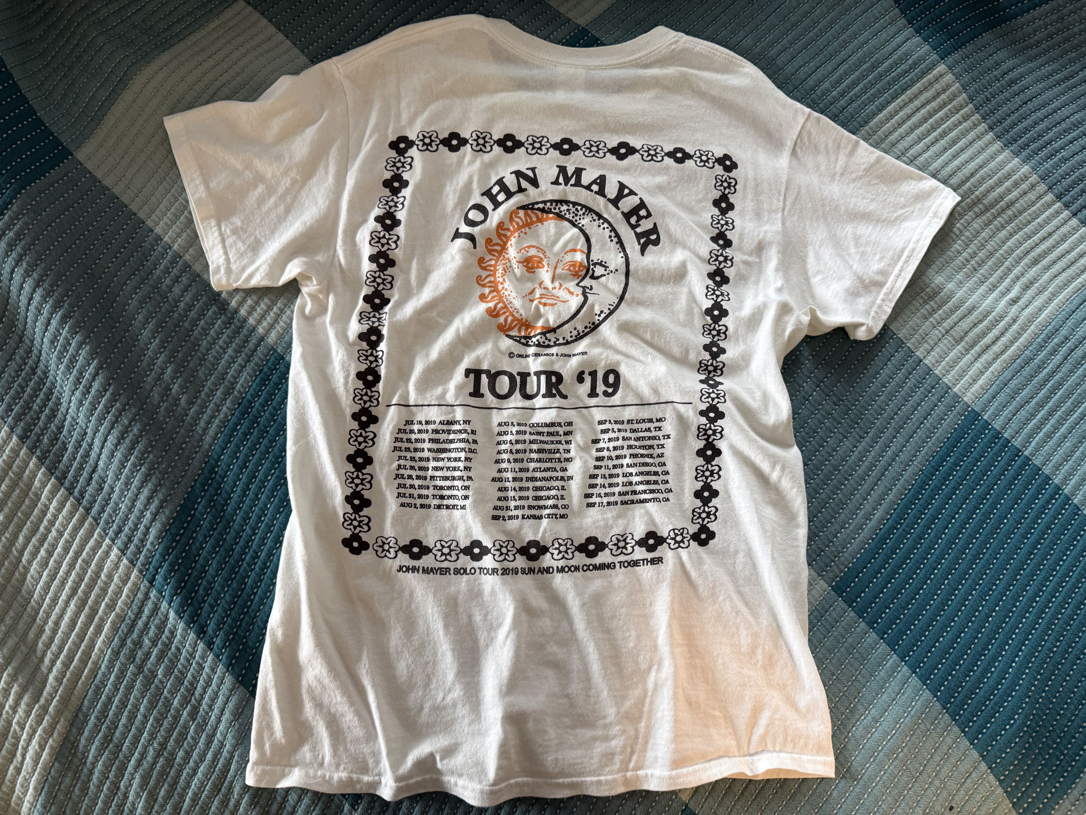 John Mayer × Online Ceramics Online Ceramics x John Mayer - 2019 Tour Tee Sun + Moon (M) Size US M / EU 48-50 / 2 - 3 Thumbnail
