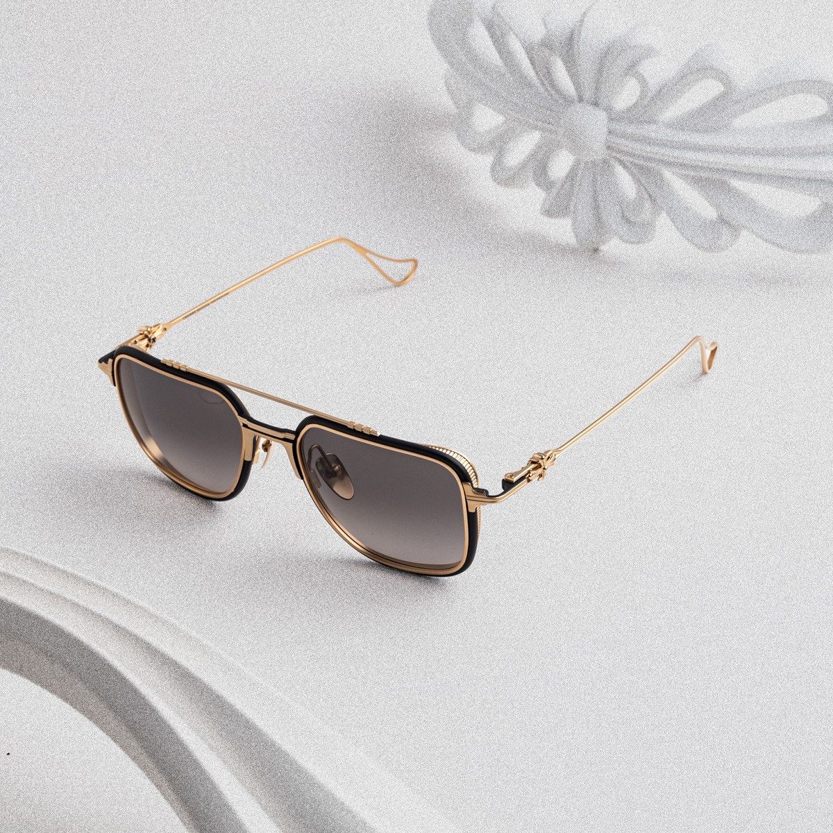 Chrome Hearts CHROME HEARTS HUMPSTER MATTE BLACK/ GOLD PLATED SUNGLASSES Size ONE SIZE - 2 Thumbnail