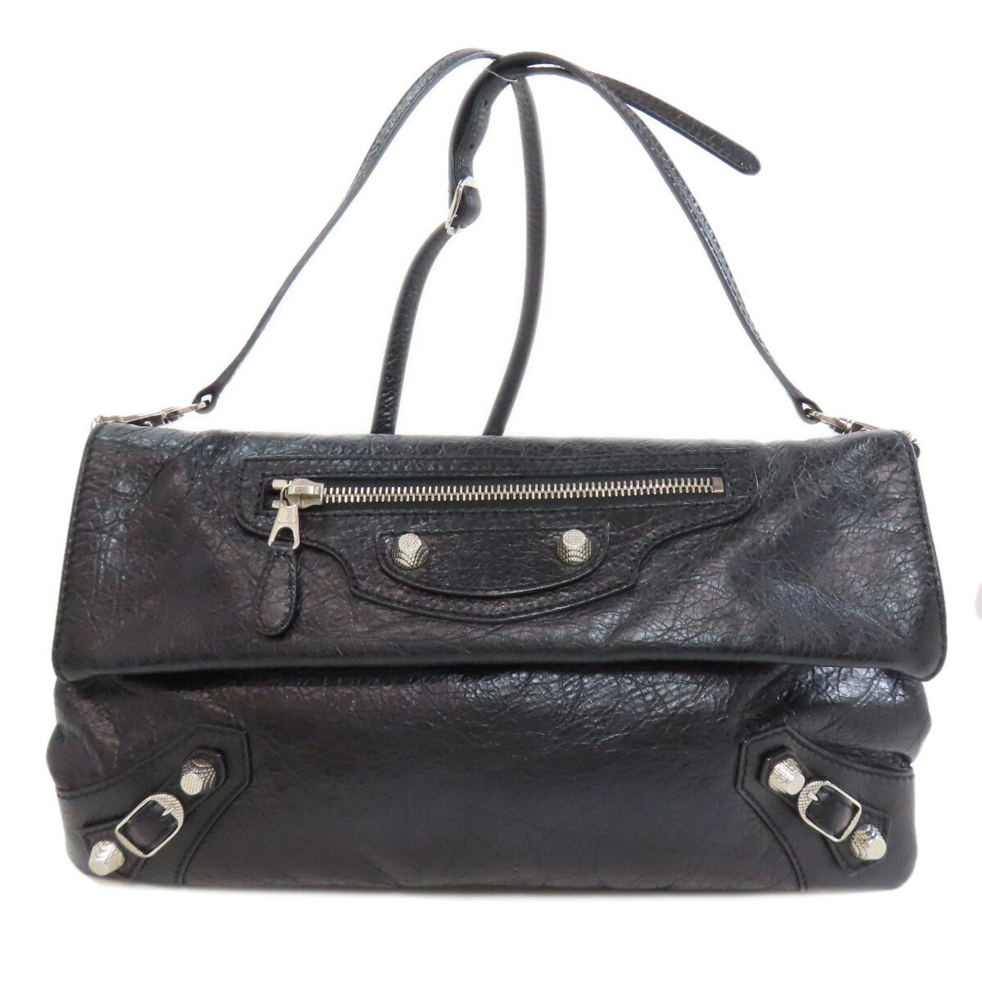 Balenciaga 327079 Giant Envelope Shoulder Bag In Calf Leather For Women Balenciaga in Black