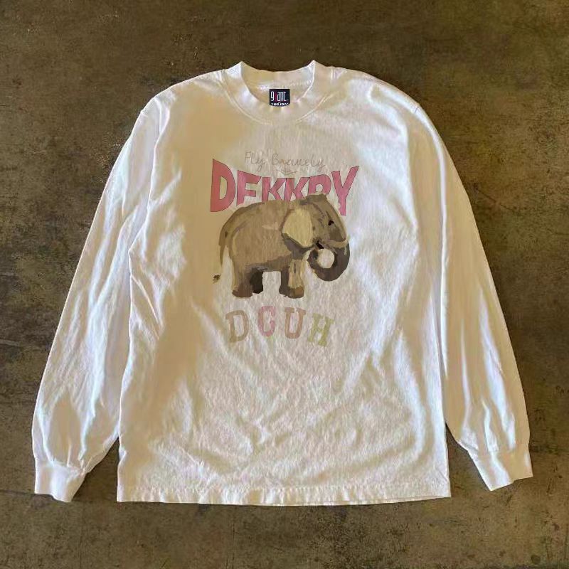 Japanese Brand × Vintage Elephant pattern casual retro cotton long sleeve tee Size US L / EU 52-54 / 3 - 1 Thumbnail