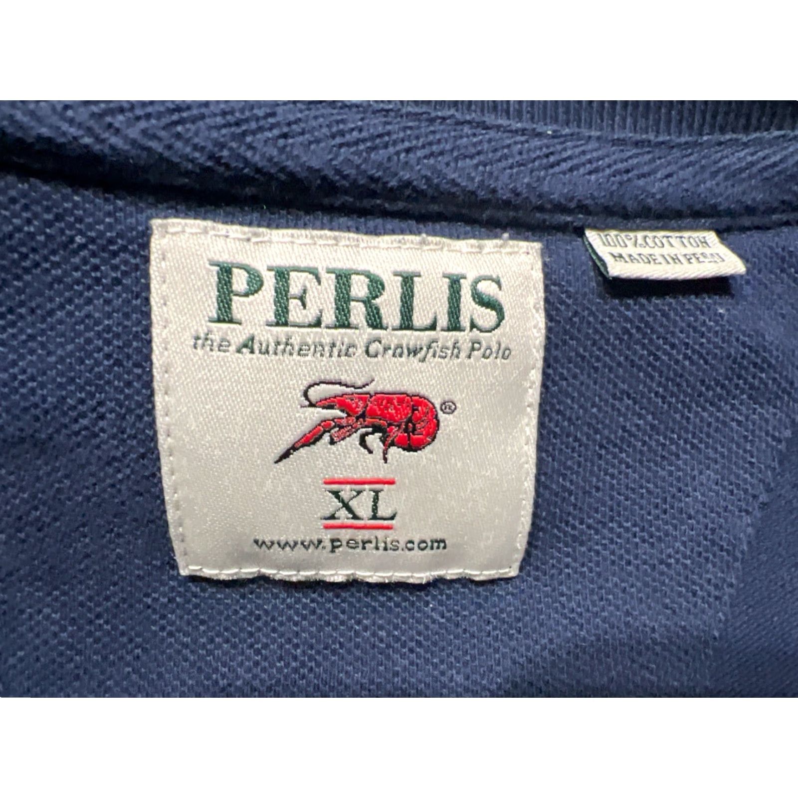 Vintage VINTAGE Perlis Polo Shirt Men XL Short Sleeve Cotton Navy Blue Solid 46 Chest 30 in Regular Fit American Theme Size US XL / EU 56 / 4 - 4 Thumbnail