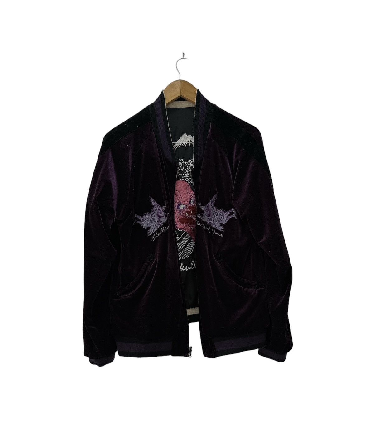 Japanese Brand Vintage Sukajan Jacket skeleton taste of Noise Embroidered Size US L / EU 52-54 / 3 - 3 Thumbnail