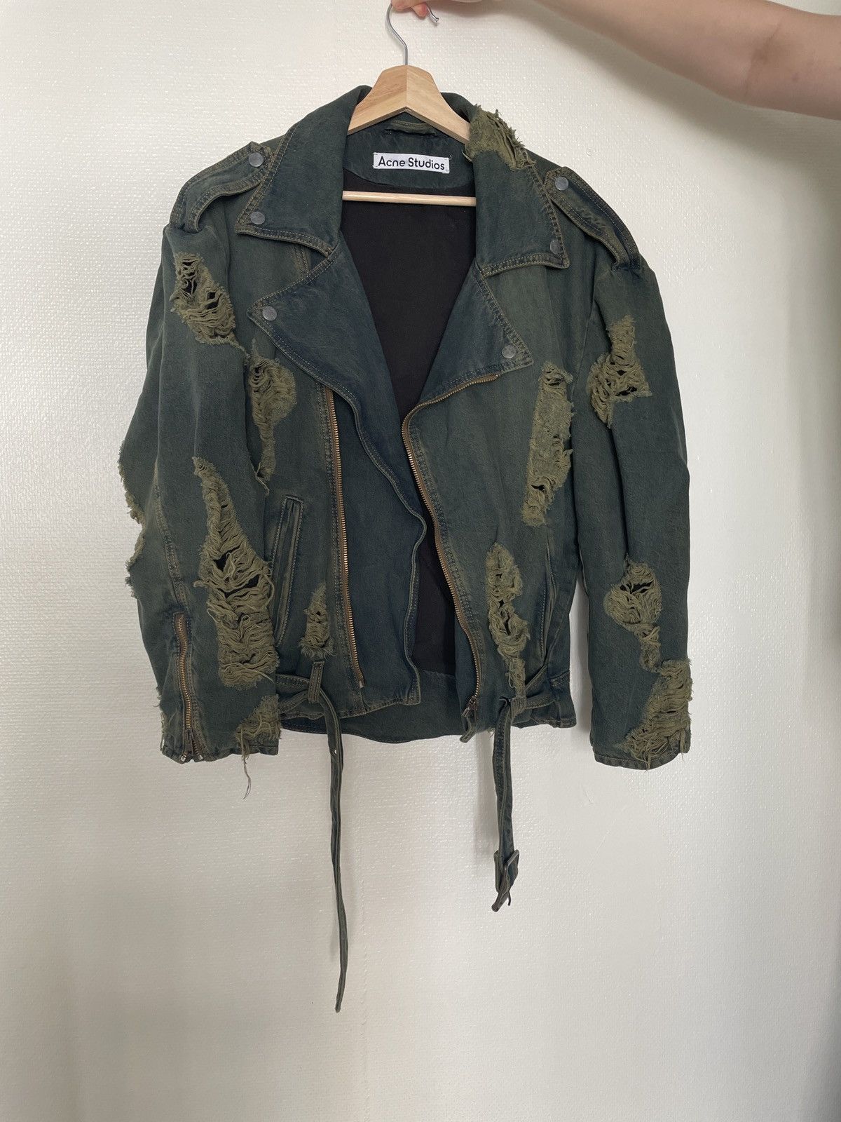 Acne Studios Acne Studios Distressed Denim Biker Jacket Size US M / EU 48-50 / 2 - 1 Thumbnail