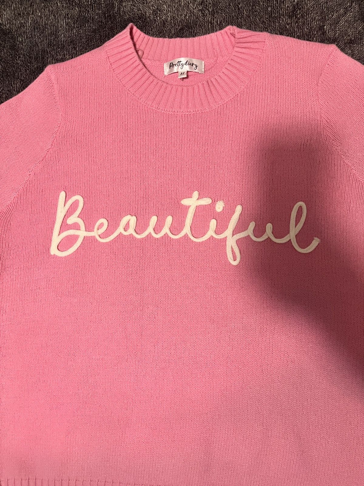 Other NEW Pink ‘Beautiful’ Embroidered Sweater- Size Medium Size M / US 6-8 / IT 42-44 - 2 Thumbnail