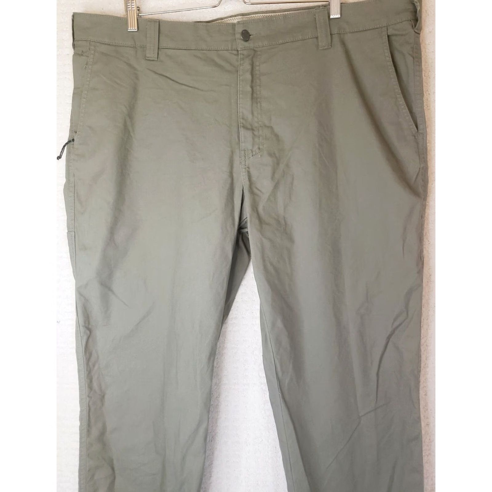 Vintage Columbia Pants Men 42x30 Canvas Khaki Green Zipper Side Pocket 5-Pocket Chino Casual Workwear Regular Straight Shirt? Size US 42 / EU 58 - 2 Thumbnail