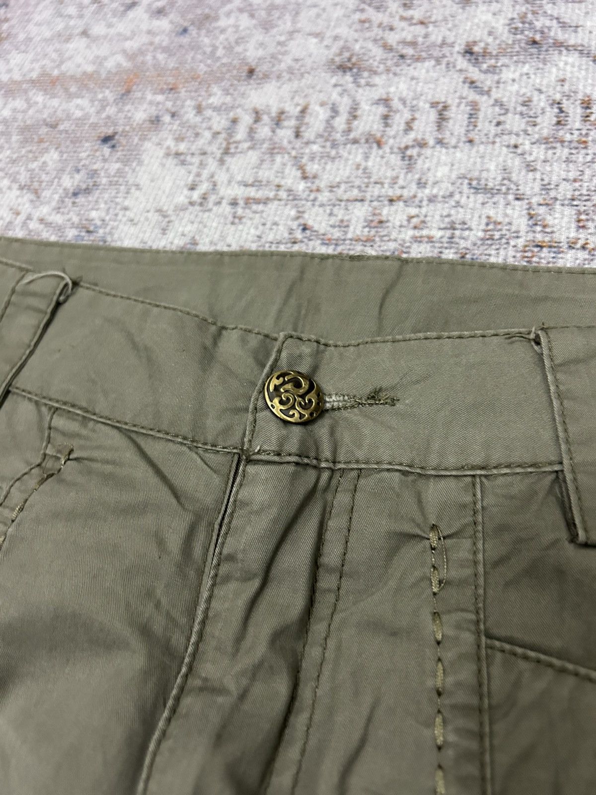 Le Grande Bleu (L.G.B.) Japanese Army Cargo Flare Pants Goa style Size US 28 / EU 44 - 11 Thumbnail
