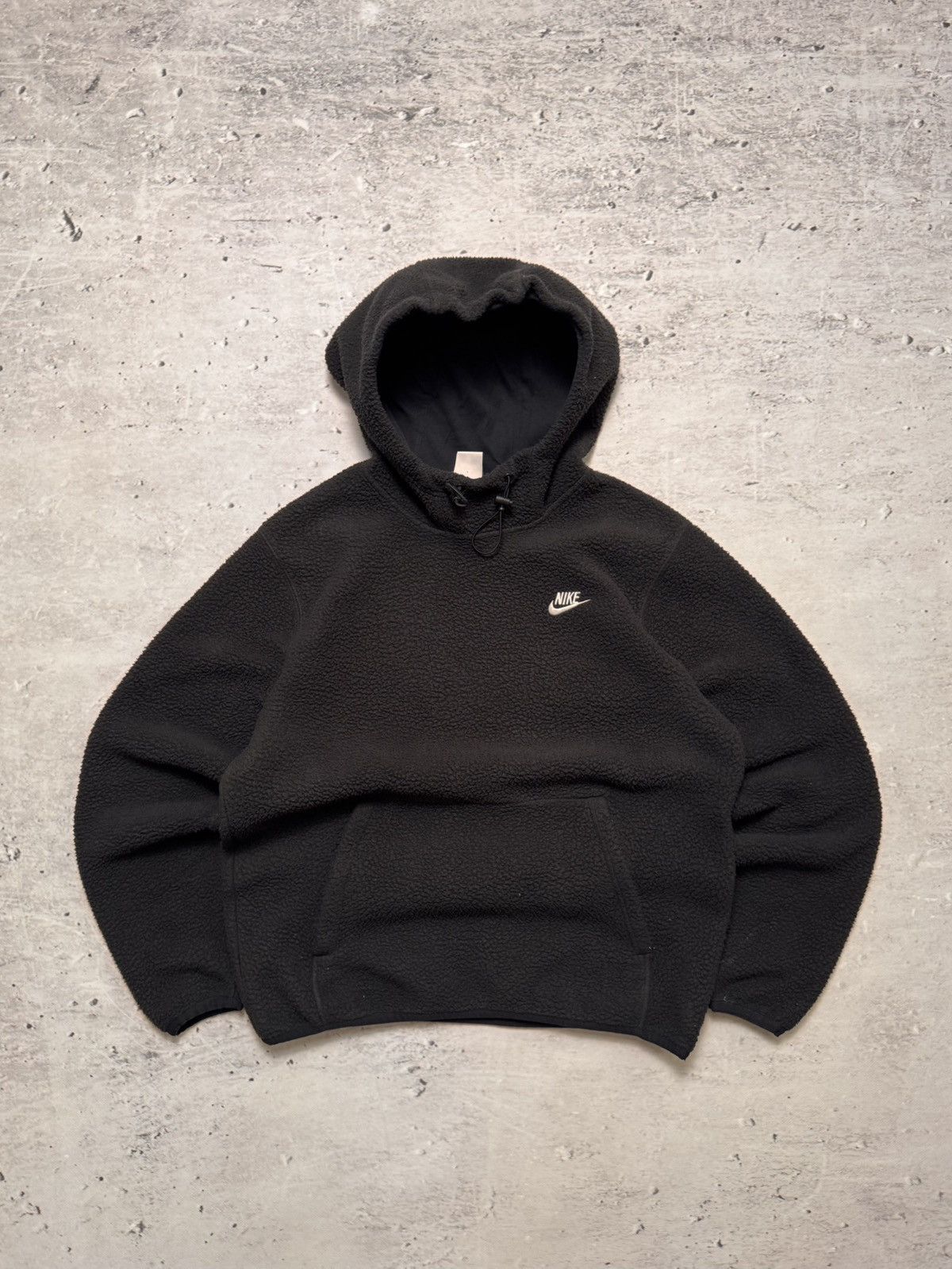 Nike × Vintage NIKE TEDDY FLEECE VINTAGE CENTER LOGO OVERSIZE BOXY HOODIE Size US M / EU 48-50 / 2 - 1 Thumbnail