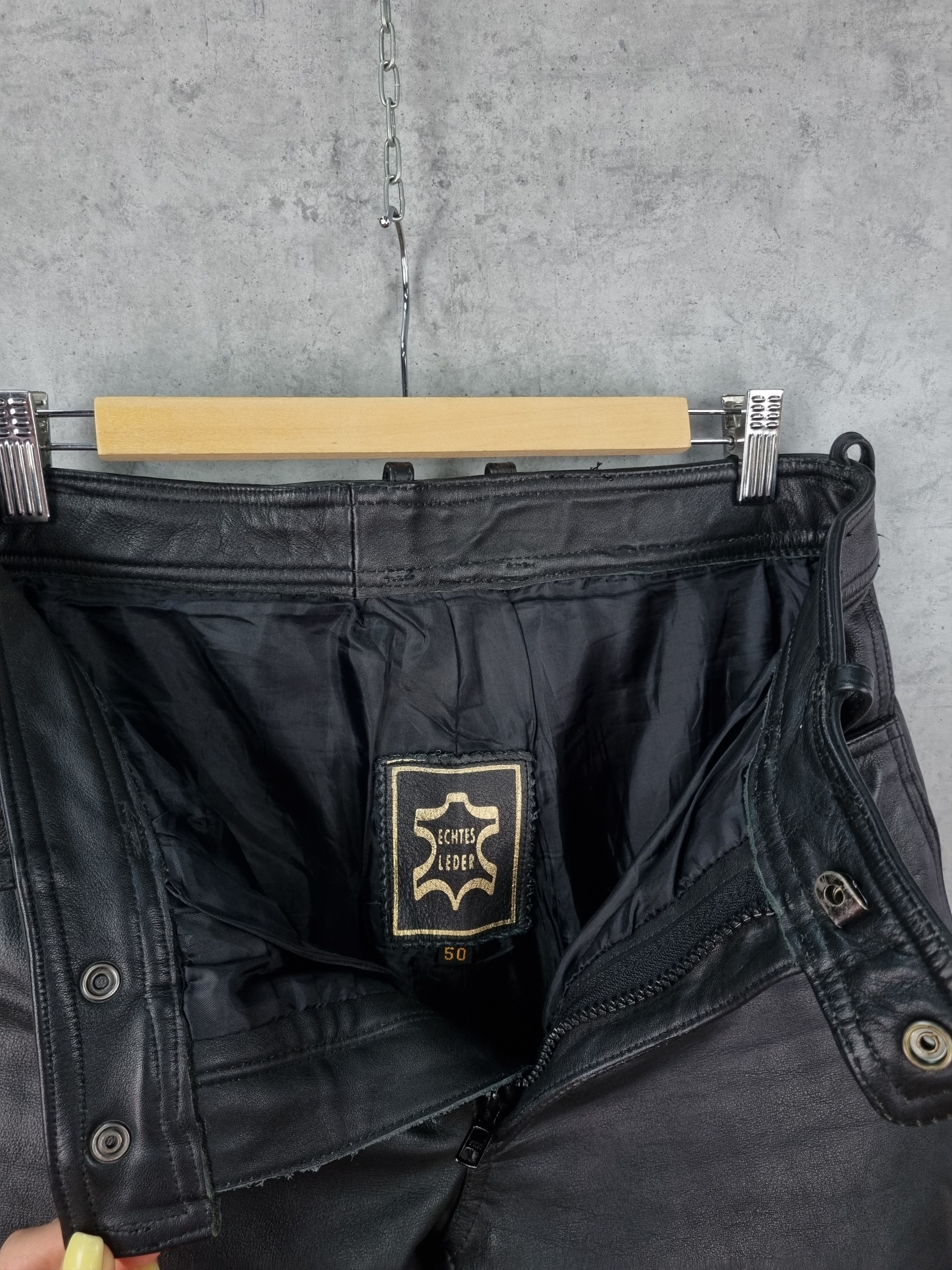 Genuine Leather × Vintage High Waist Leather Retro Pants. Size US 34 / EU 50 - 8 Thumbnail