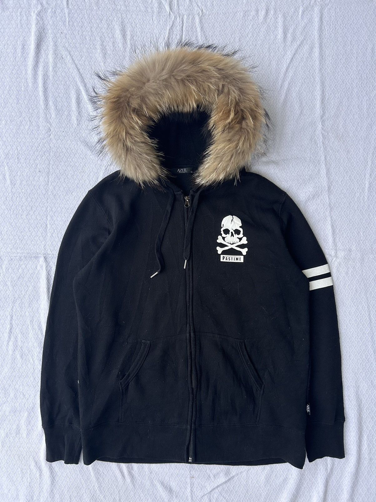 Azul fur hoodie skull zip style Ifsixwasnine lgb