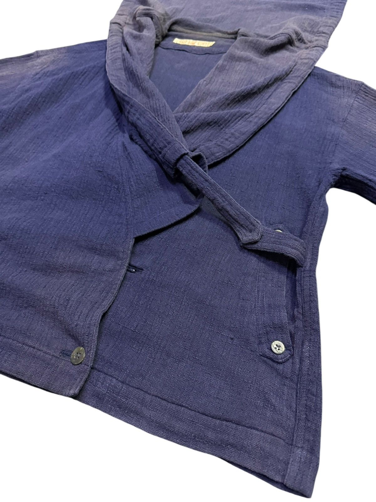 Issey Miyake RARE!! Vintage 70s Issey Miyake Asymmetrical Indigo Kimono Size US M / EU 48-50 / 2 - 5 Thumbnail