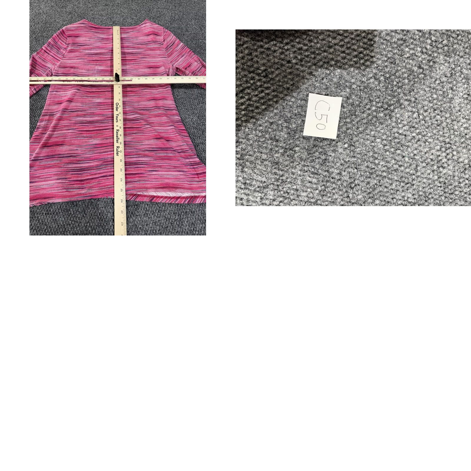 Talbots T by Talbots Shirt Womens Large Pink Striped V-Neck Bell Sleeve Tunic Top Size L / US 10 / IT 46 - 8 Thumbnail