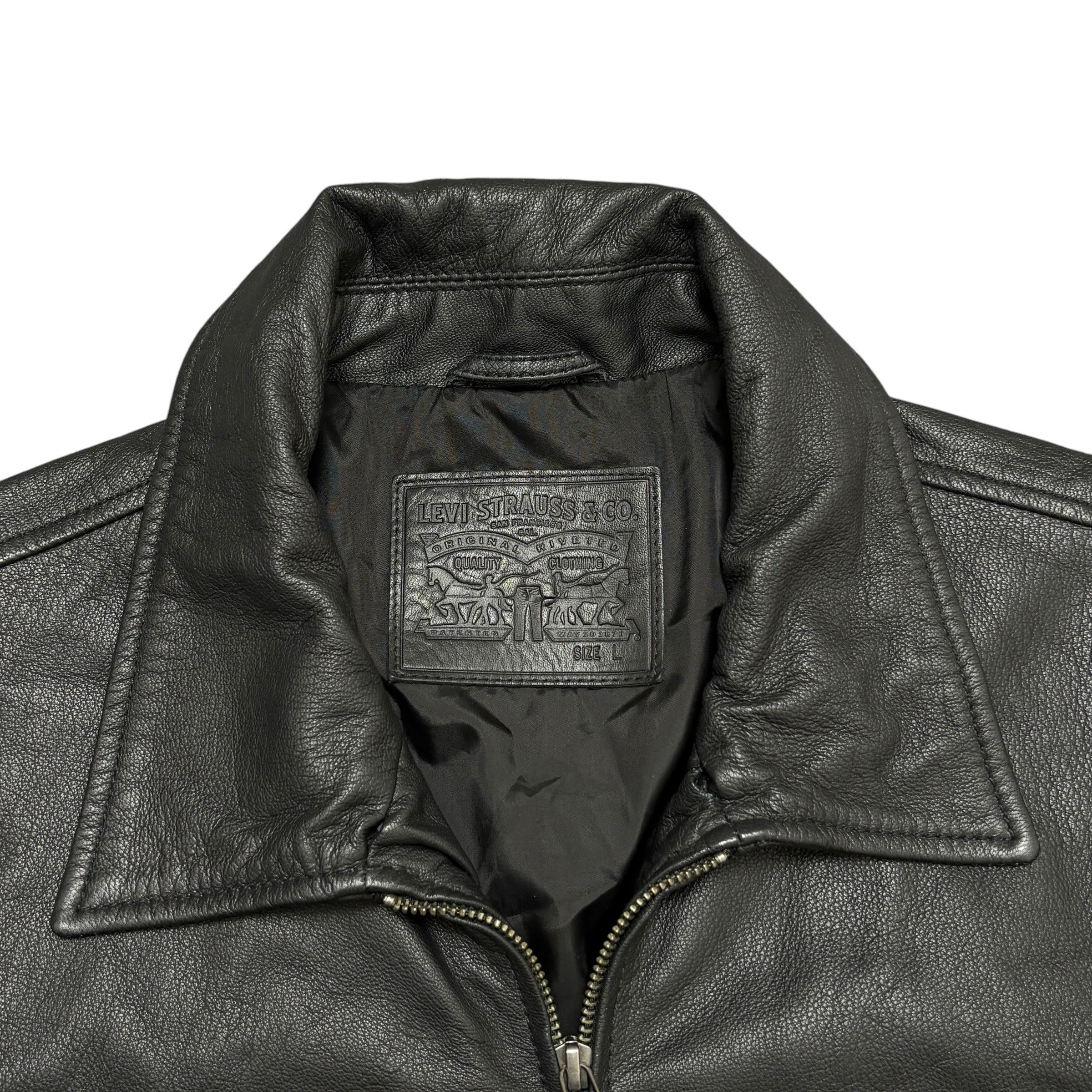 Levi's Levi's Goat Leather Jacket Aviator Bomber Jacket Zip Pockets Size US L / EU 52-54 / 3 - 6 Thumbnail