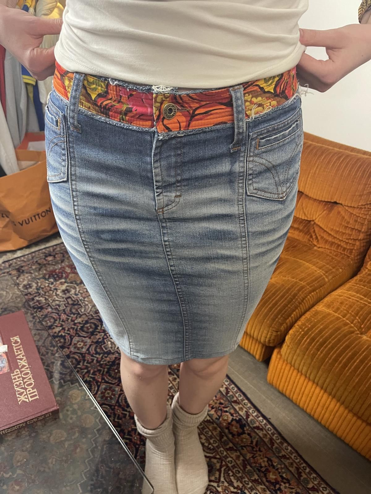 Custo Barcelona Dolce & Gabbana - Blue Denim Pencil Skirt Size 28" / US 6 / IT 42 - 3 Thumbnail