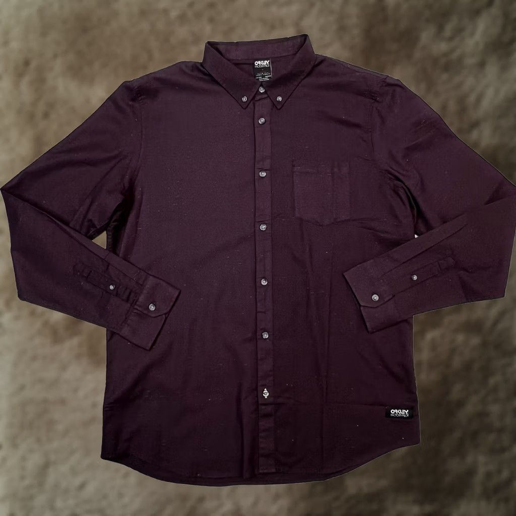 Oakley VINTAGE Oakley Shirt Mens XL Purple Paint Splatter Button-Down Long Sleeve New Size US XL / EU 56 / 4 - 1 Thumbnail