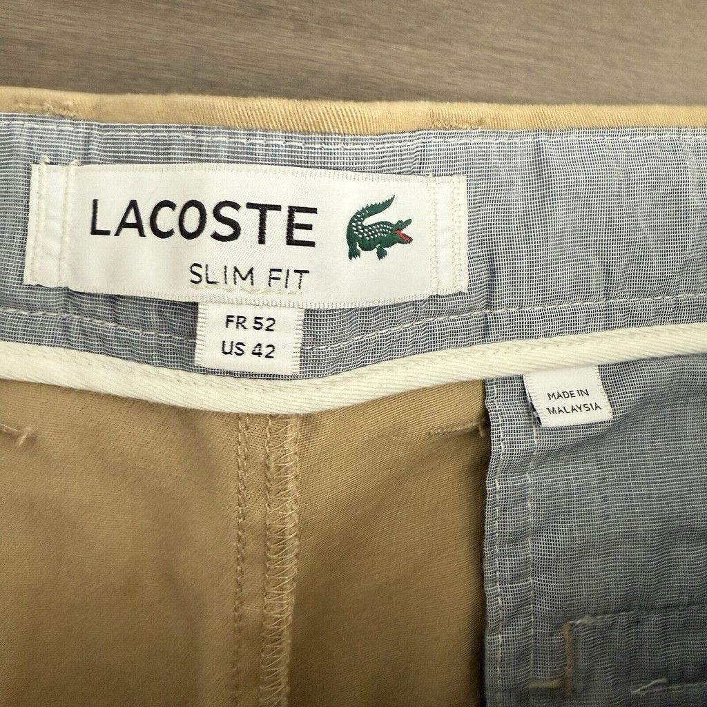 Lacoste Lacoste Shorts Mens 42 Tan Flat Front Chino Slim Fit Size US 42 / EU 58 - 3 Thumbnail
