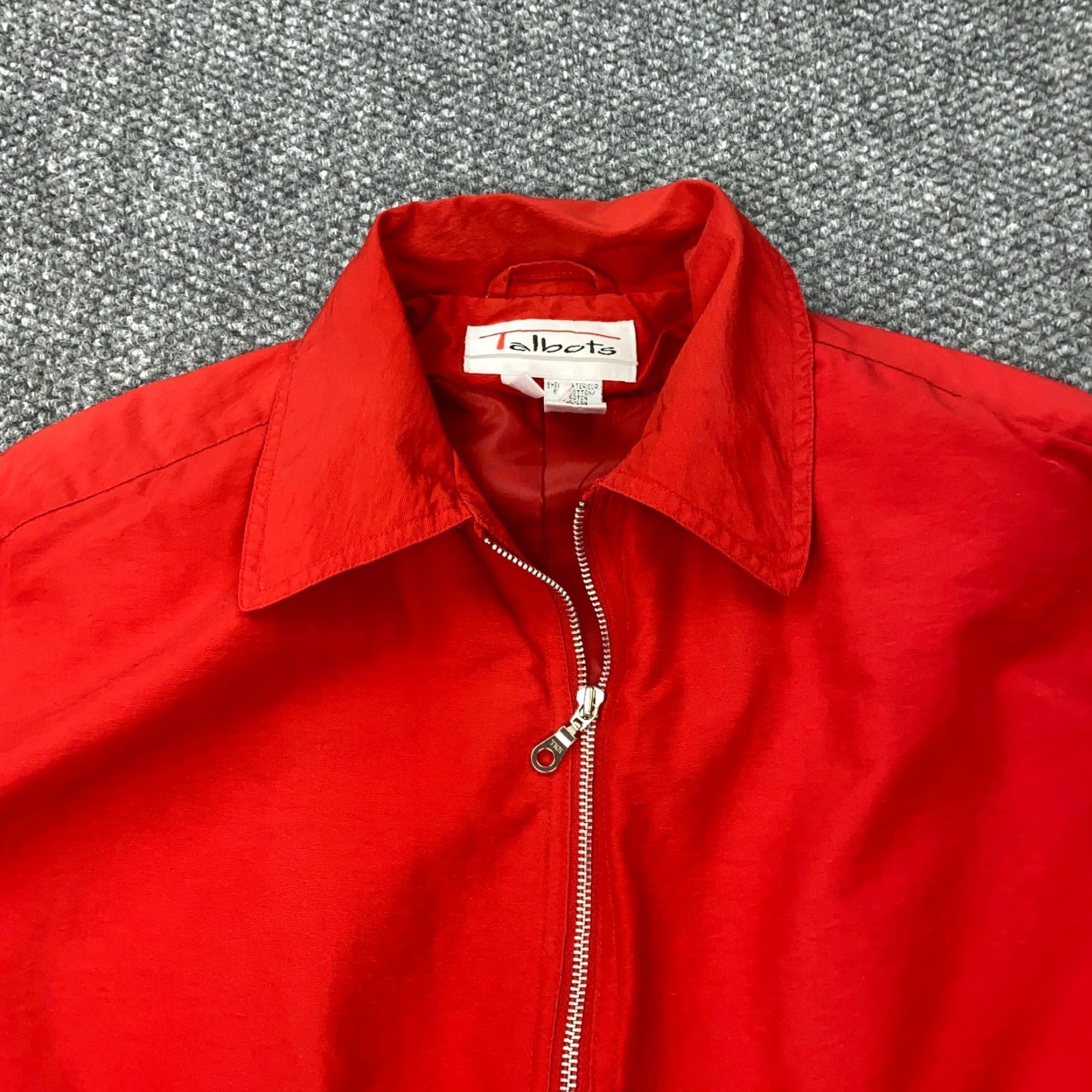 Talbots Talbots Windbreaker Jacket Womens Small Red Shoulder Pads Full Zip Lined Size S / US 4 / IT 40 - 2 Thumbnail