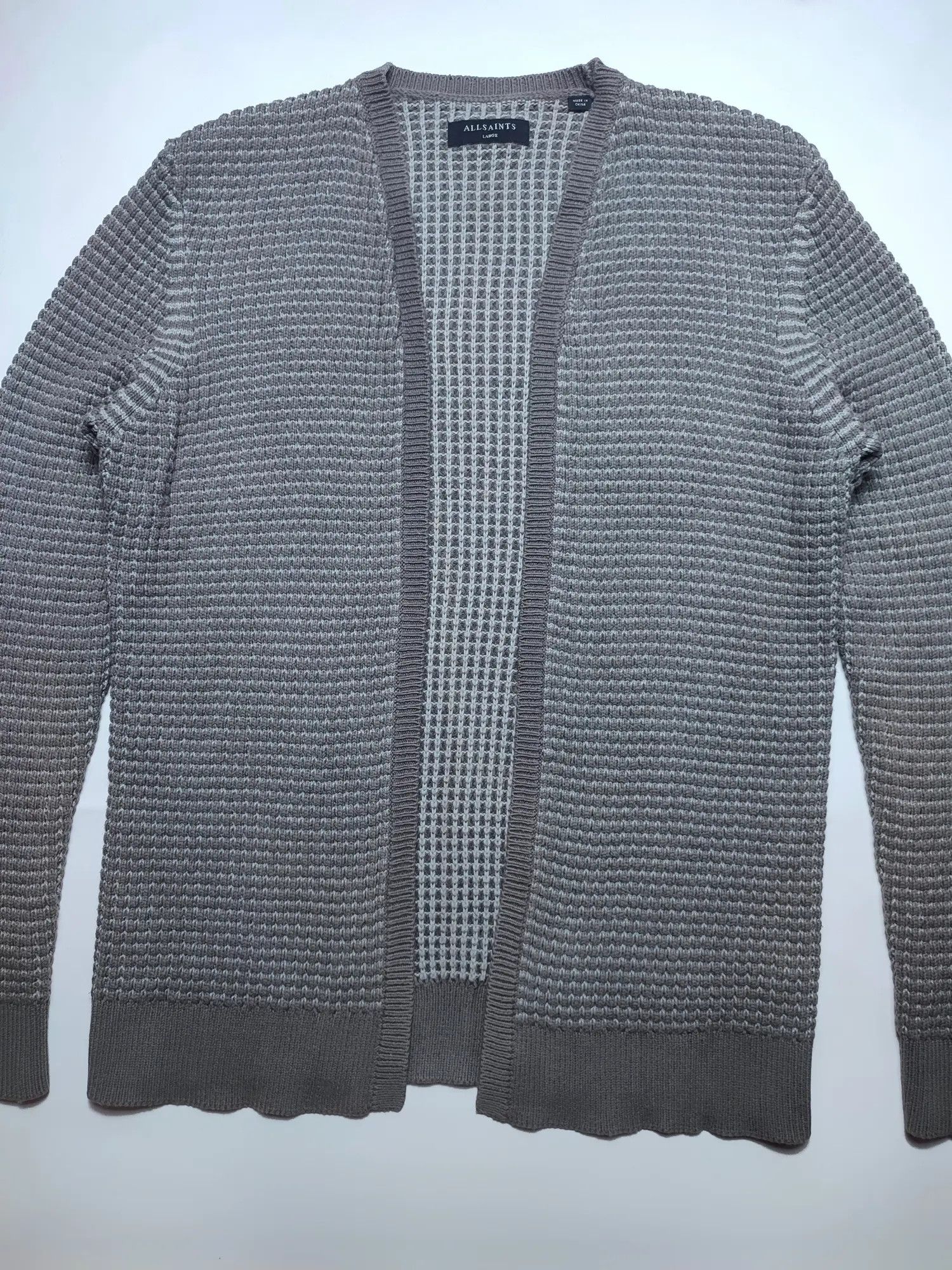 Allsaints Allsaints Open Waffle Heavy Cardigan Size US L / EU 52-54 / 3 - 9 Thumbnail
