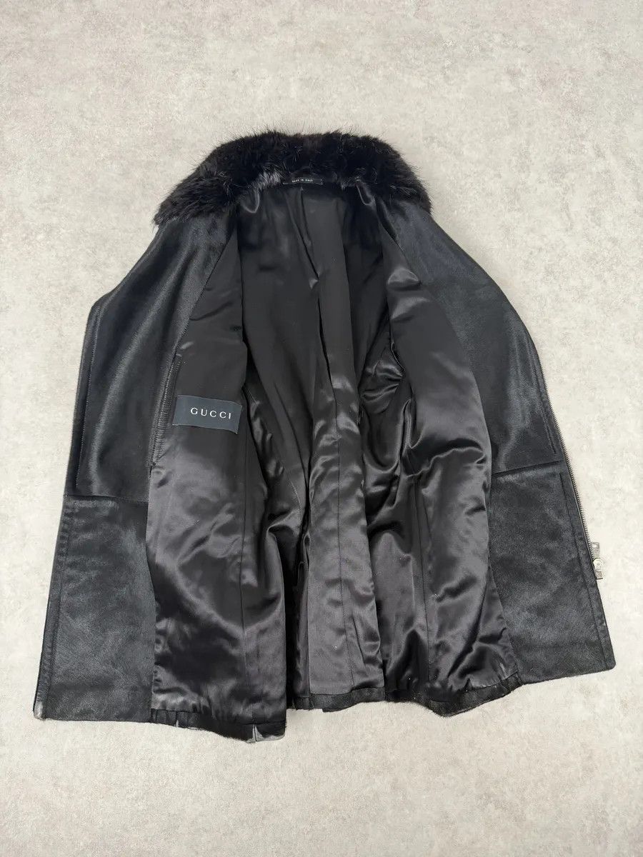 Gucci 2000s Gucci Black Pony Fur Leather Multi Zips Long Jacket by Tom Ford Size US M / EU 48-50 / 2 - 12 Thumbnail
