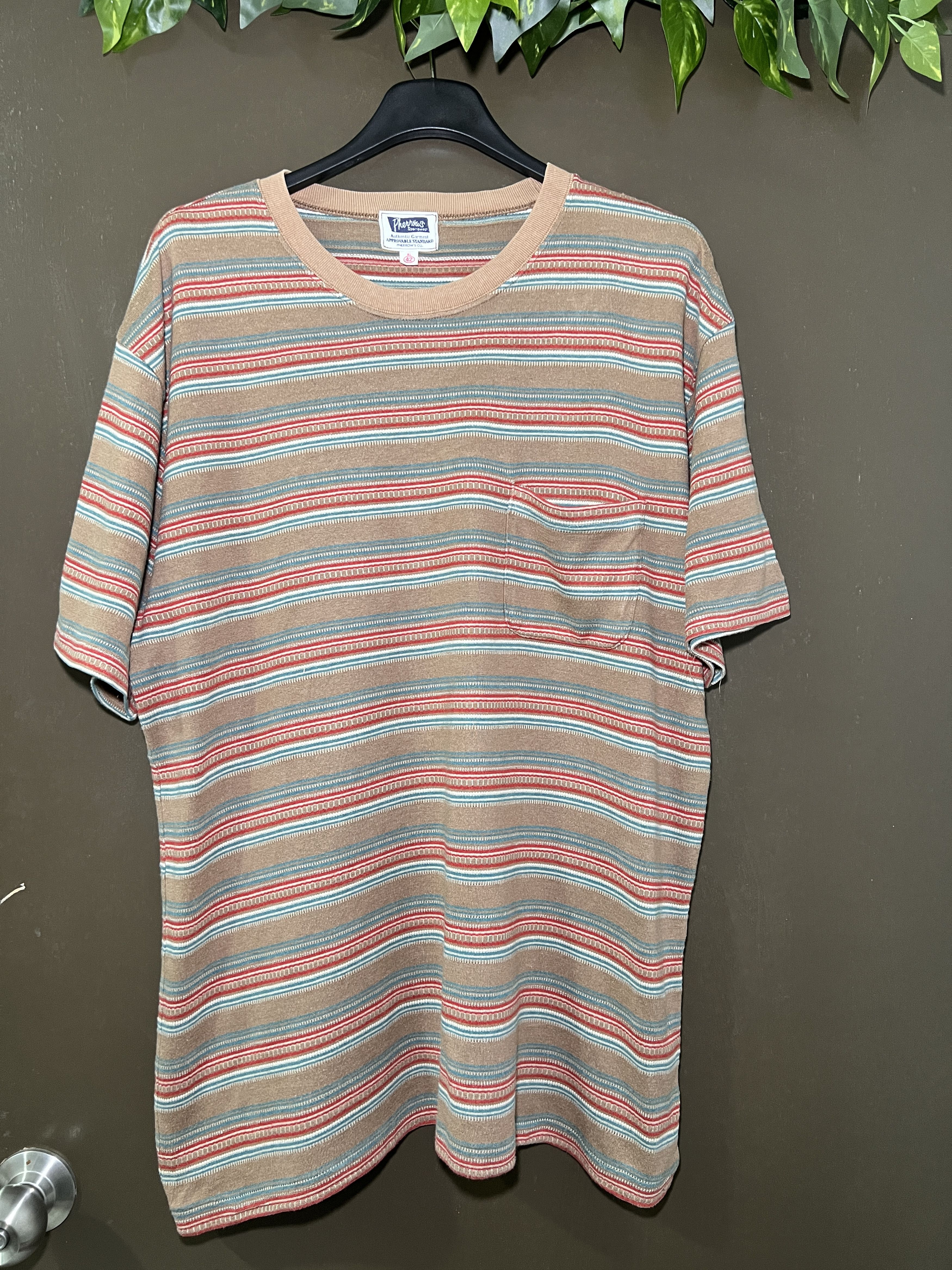 Pherrows Stitch Stripes Single Pocket Tee